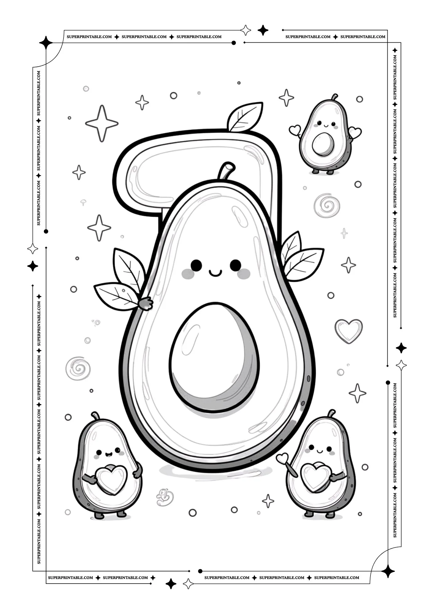 Avocado Love Alphabet Coloring Pages 9