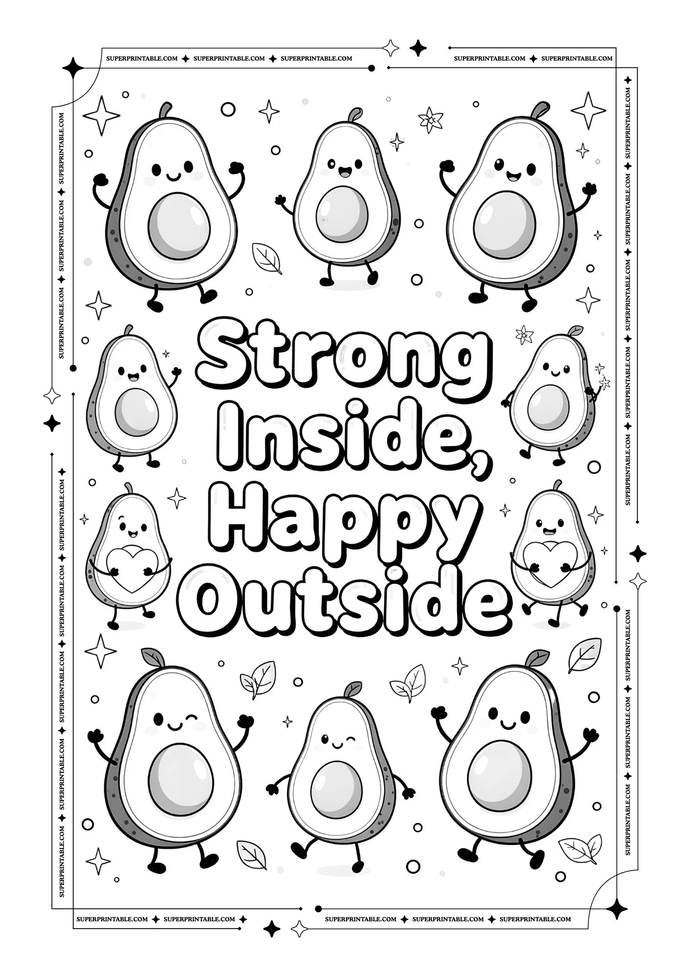 Avocado Poster Coloring Pages 2