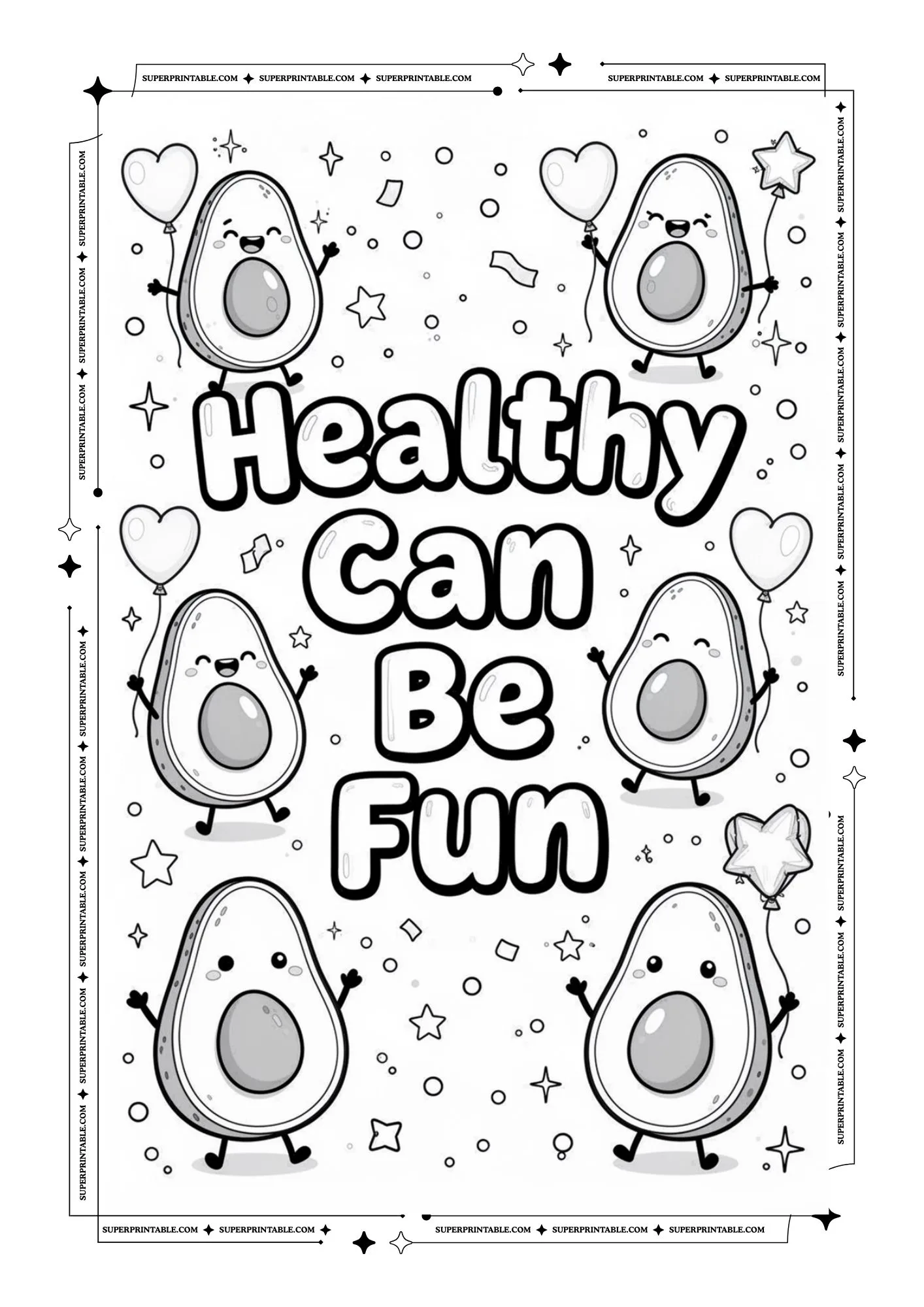 Avocado Poster Coloring Pages 3