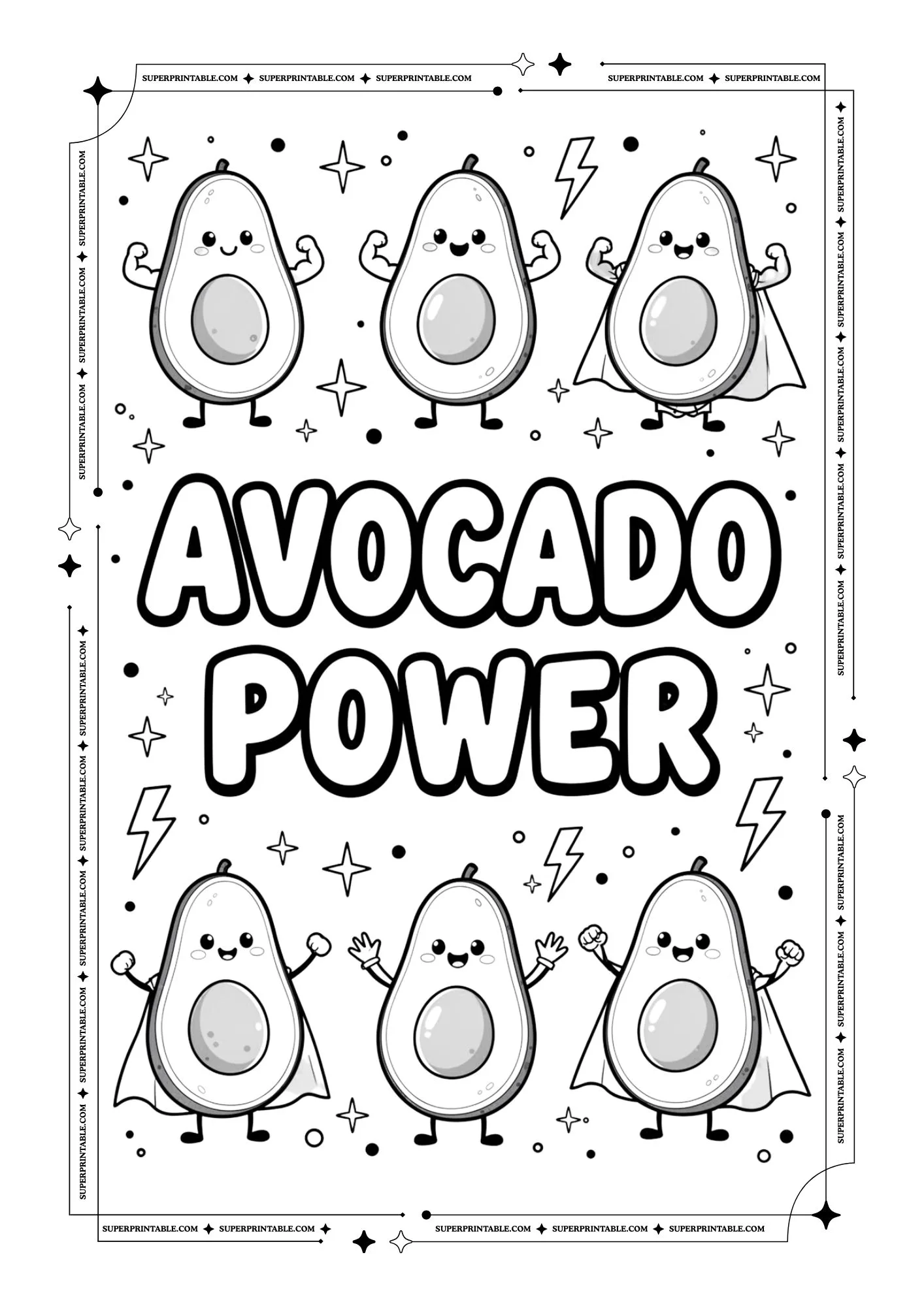 Avocado Poster Coloring Pages 5