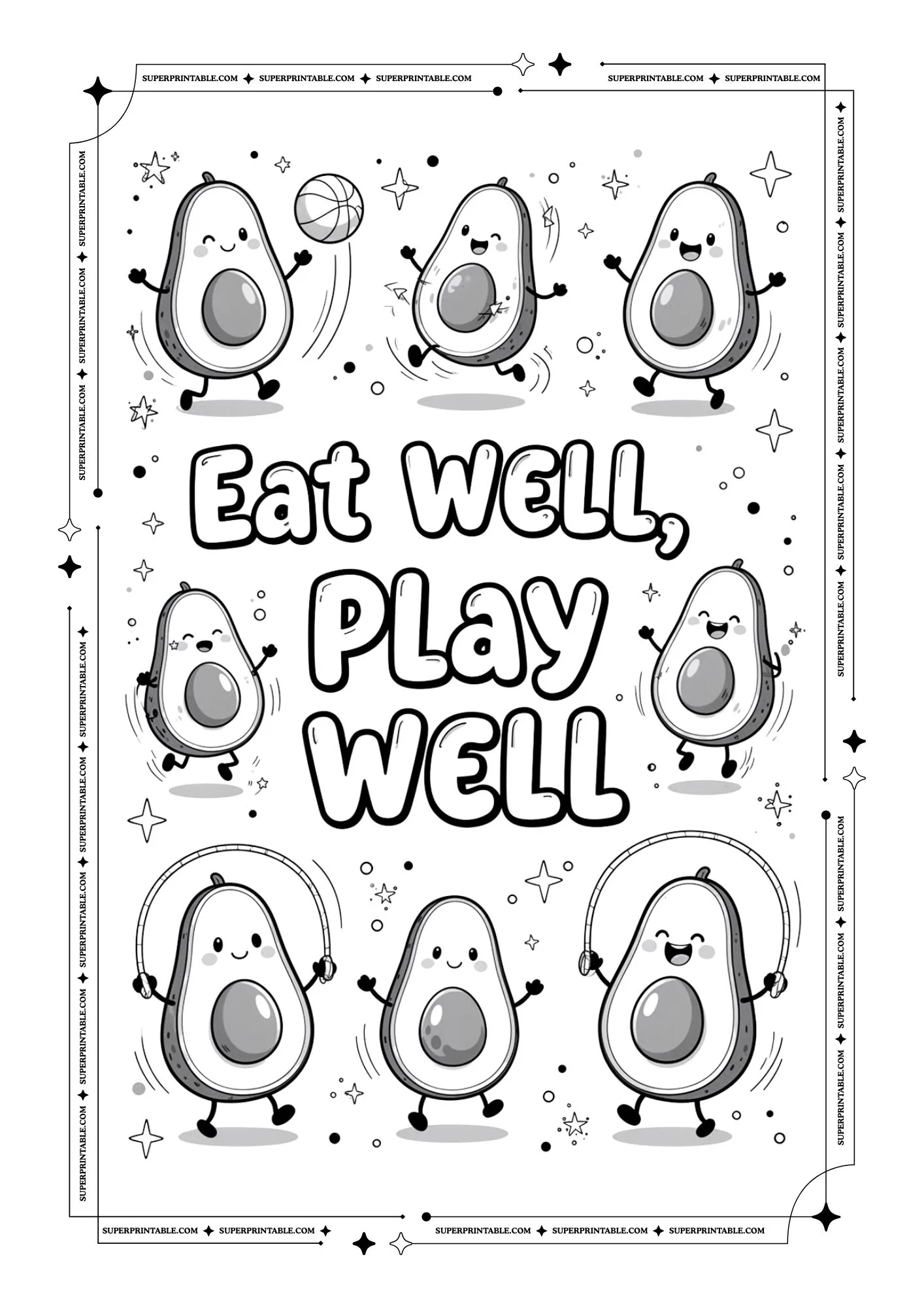 Avocado Poster Coloring Pages 9