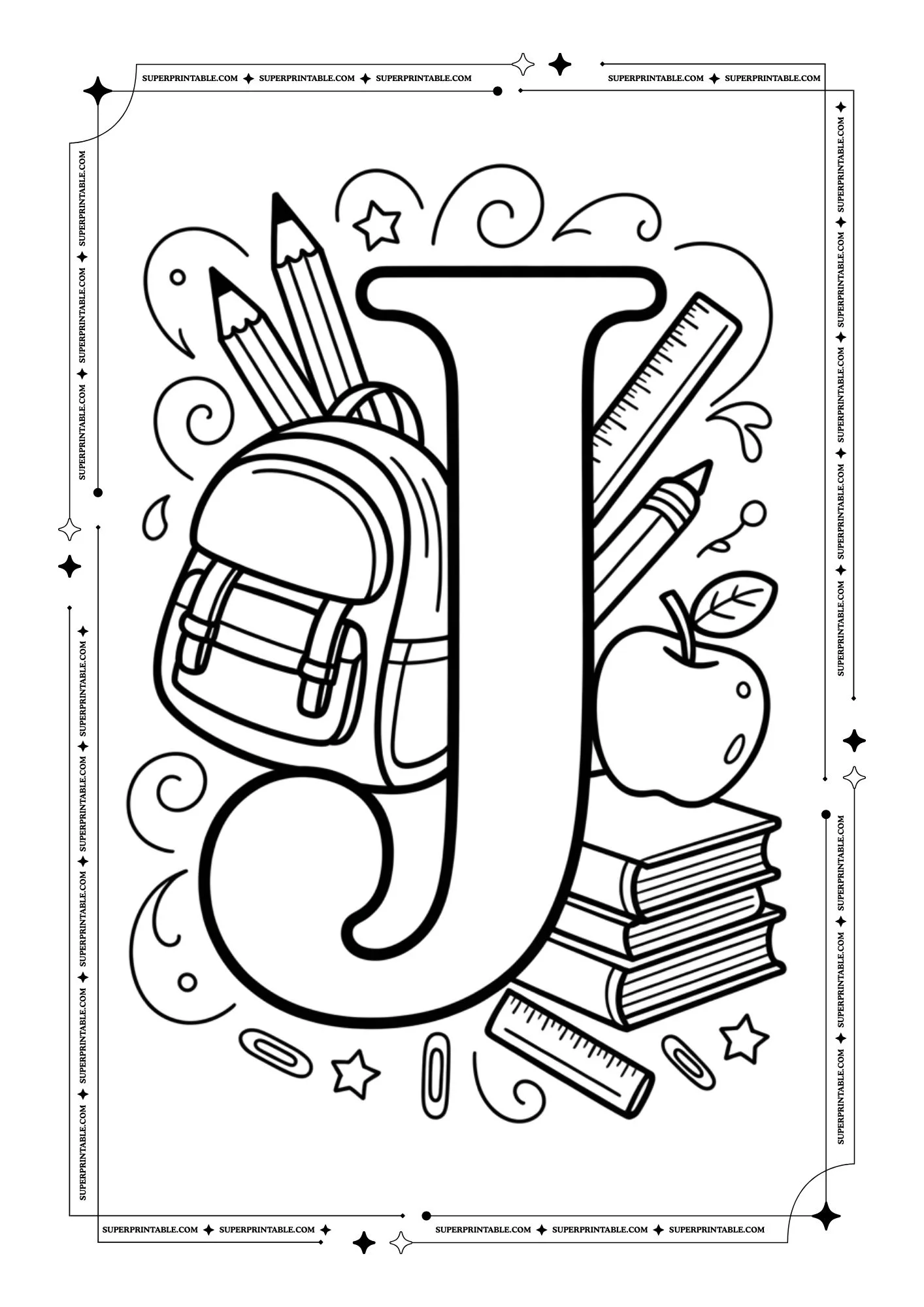 Back to School Alphabet Coloring Pages 10