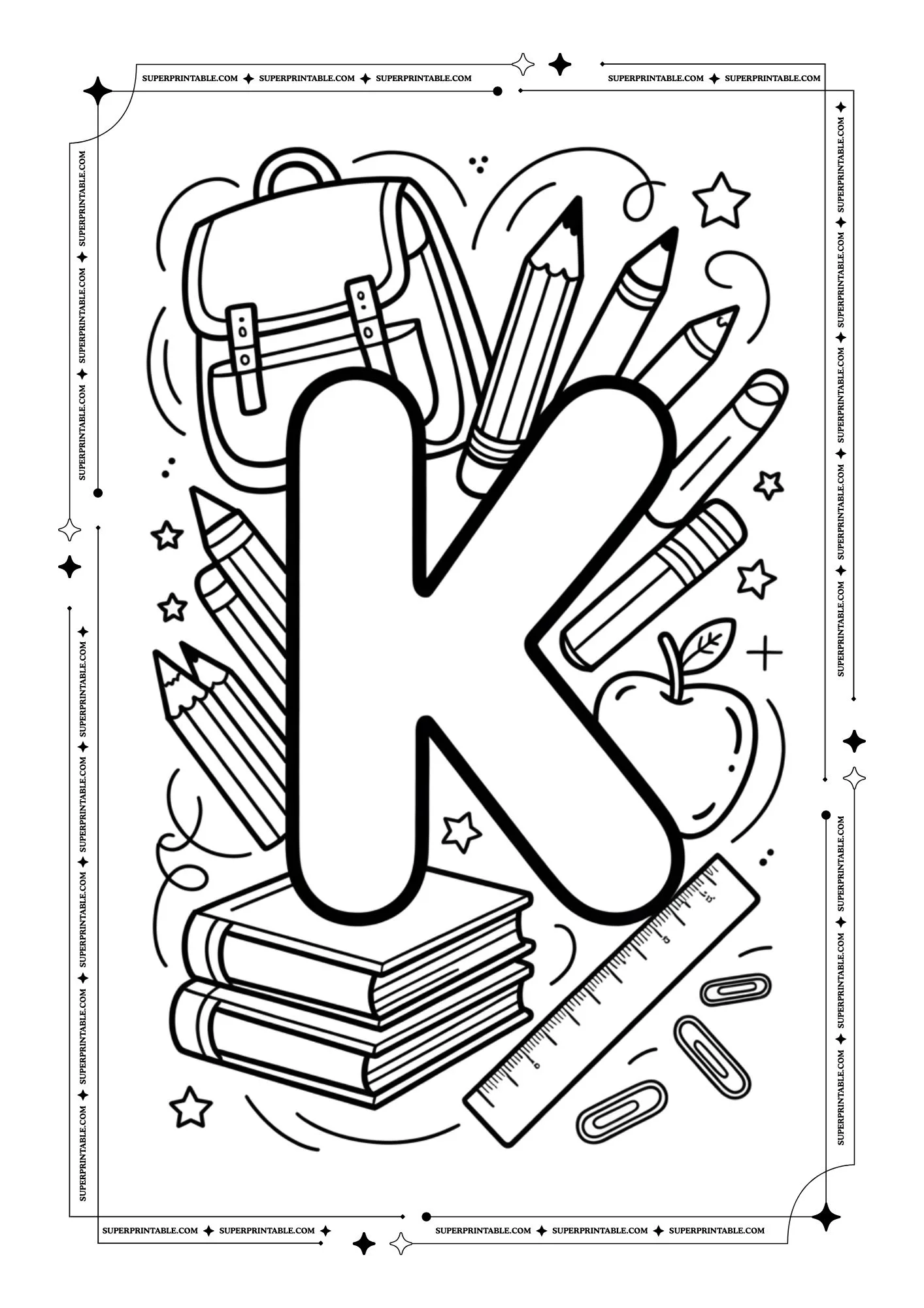 Back to School Alphabet Coloring Pages 11