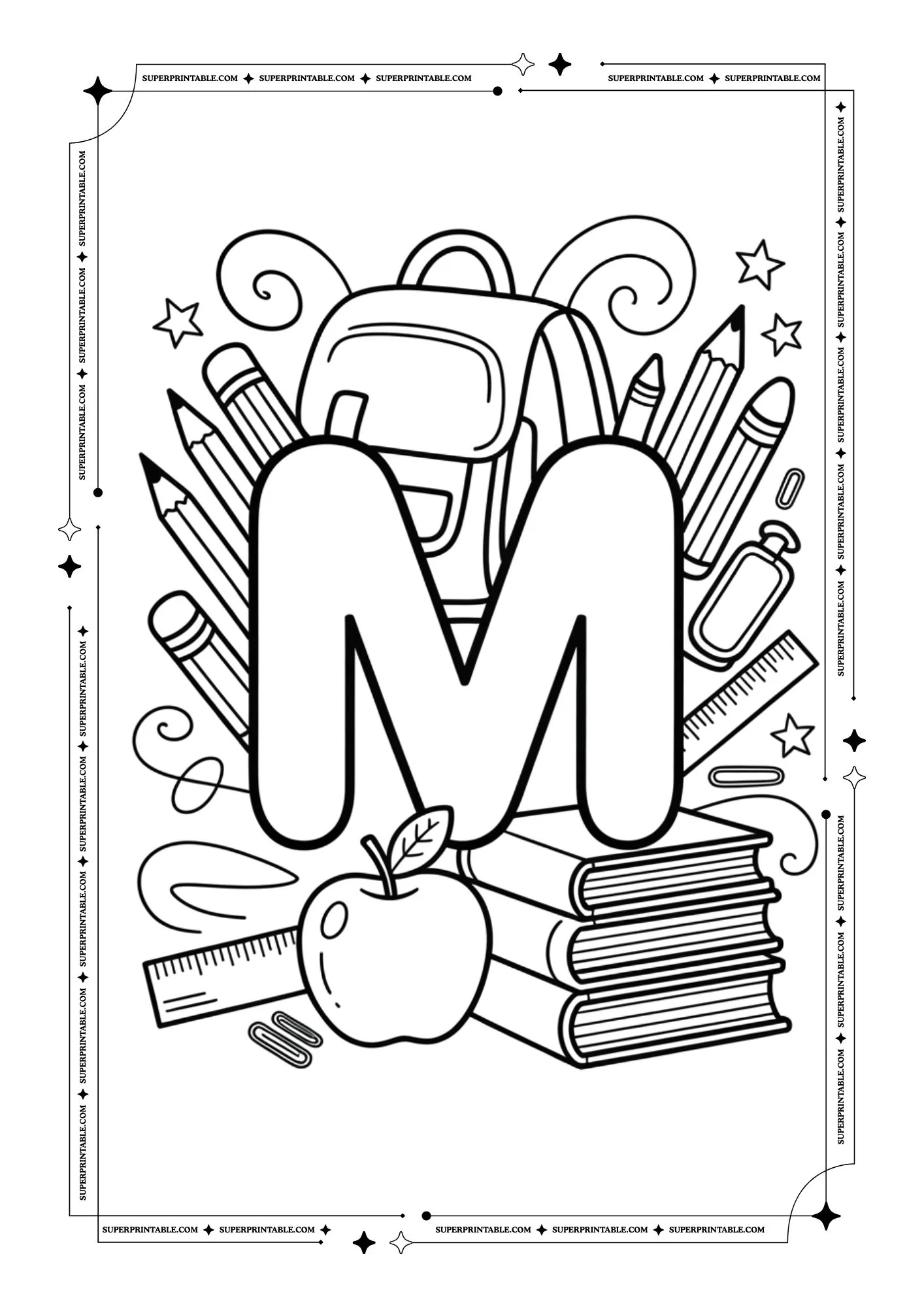 Back to School Alphabet Coloring Pages 13