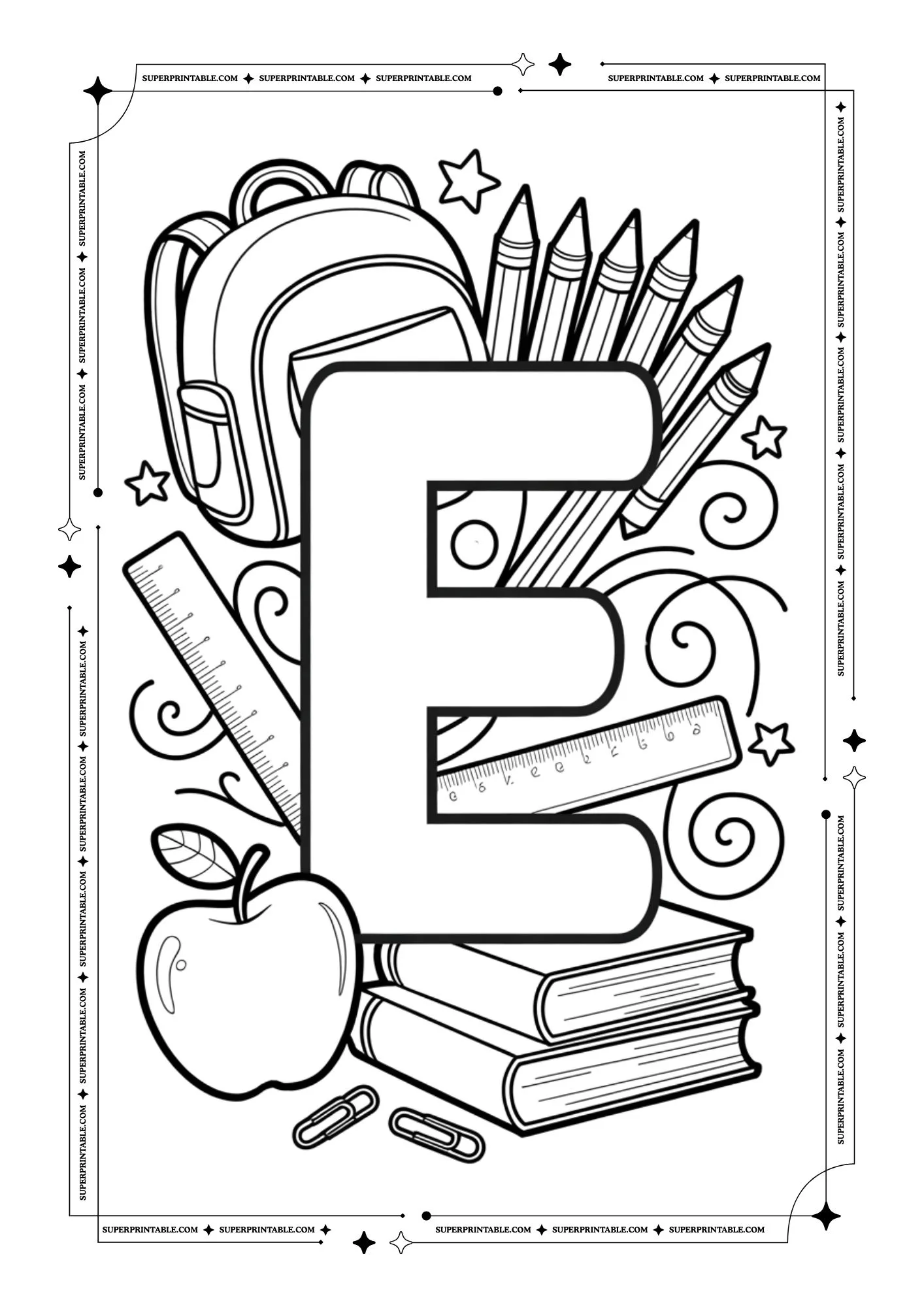 Back to School Alphabet Coloring Pages 5