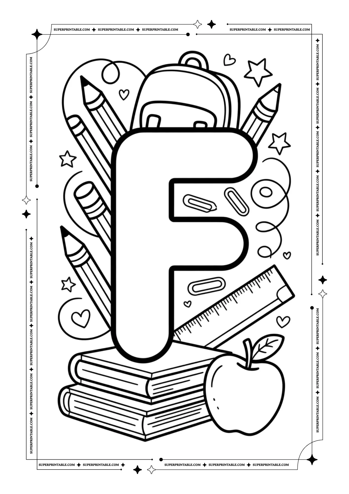 Back to School Alphabet Coloring Pages 6