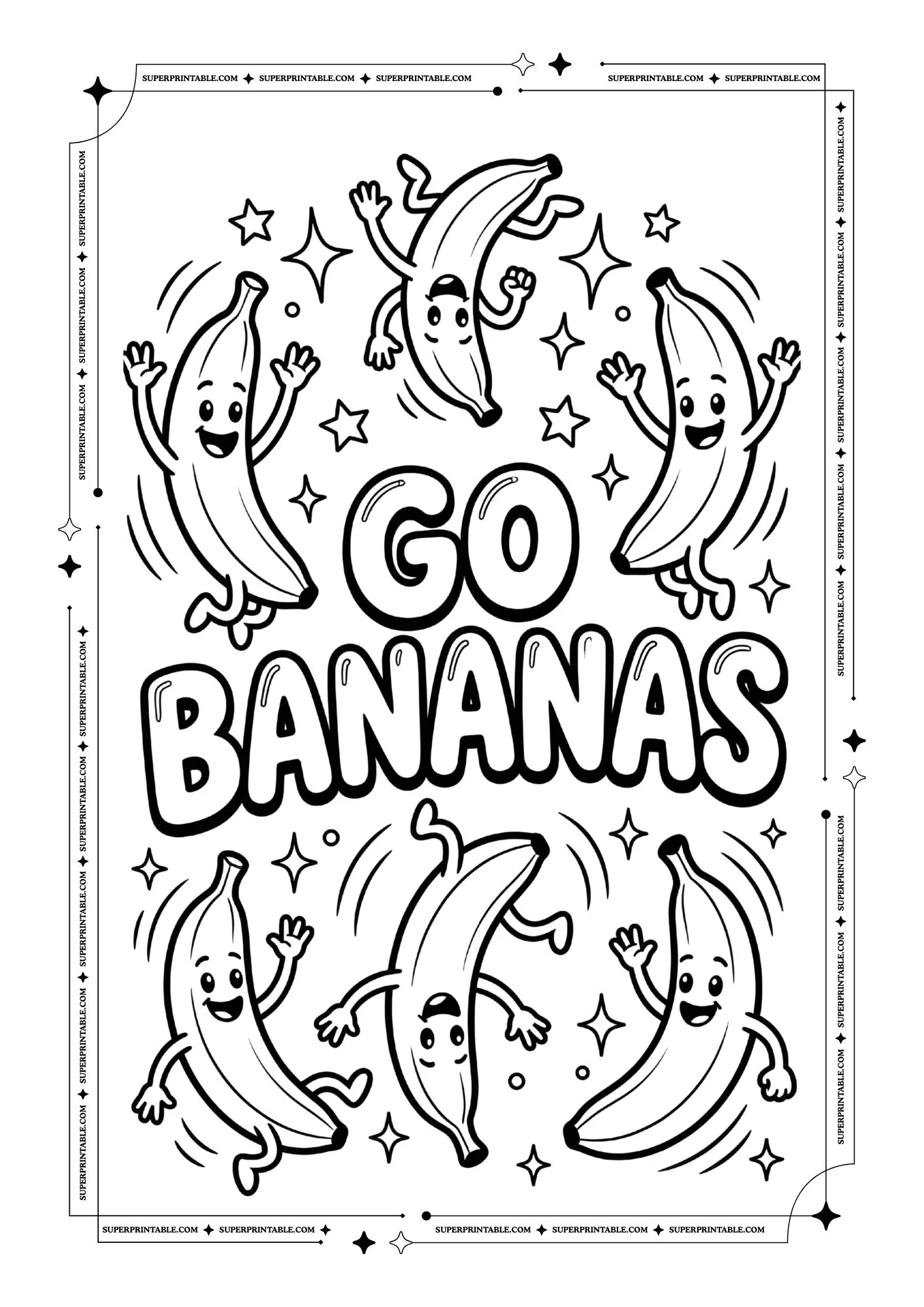 Banana Coloring Pages Posters 1