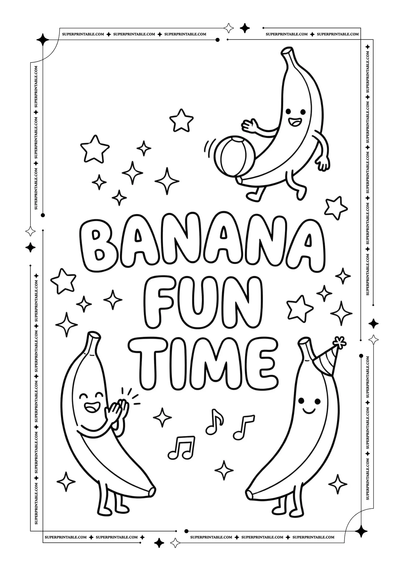Banana Coloring Pages Posters 2
