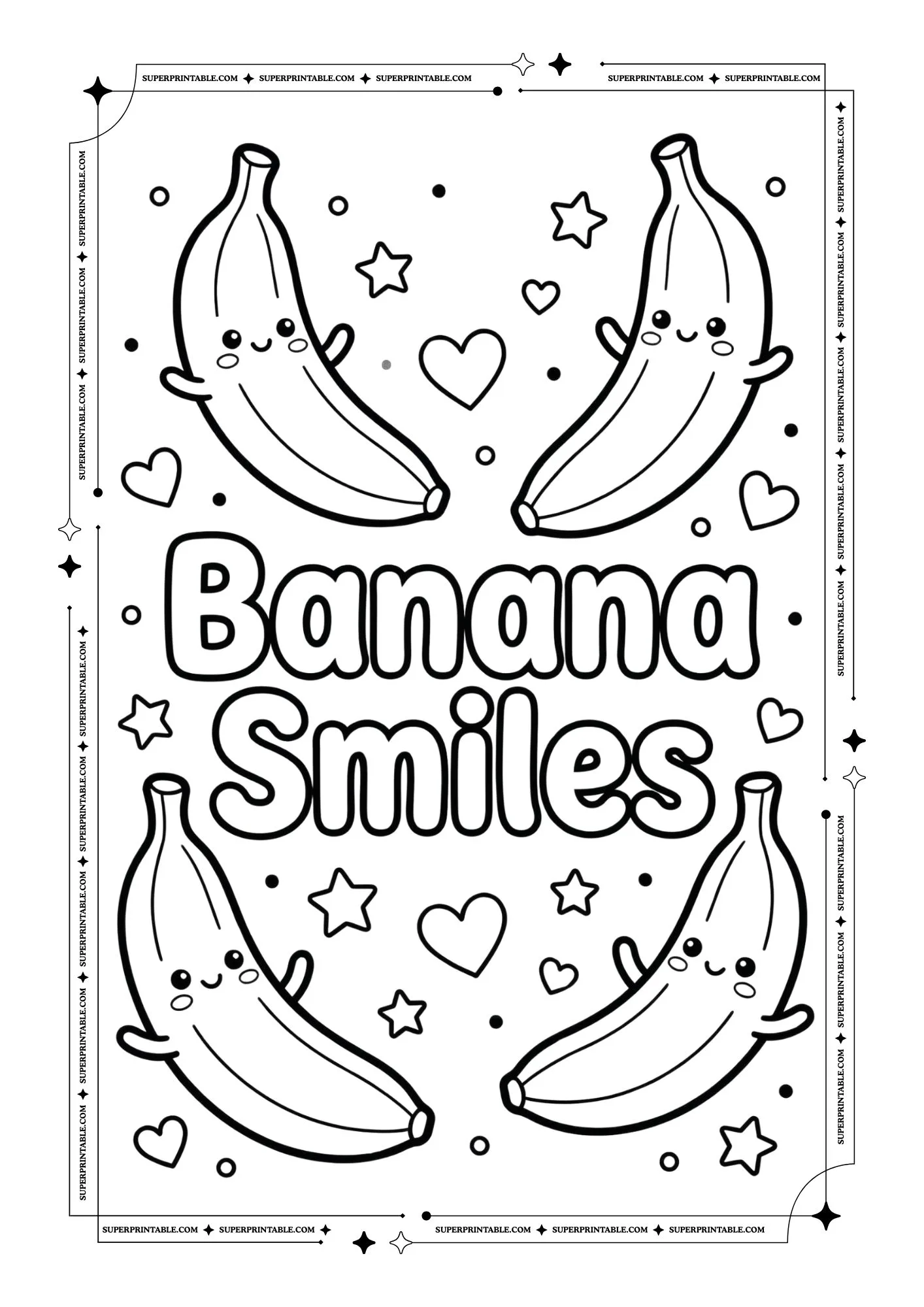 Banana Coloring Pages Posters 3