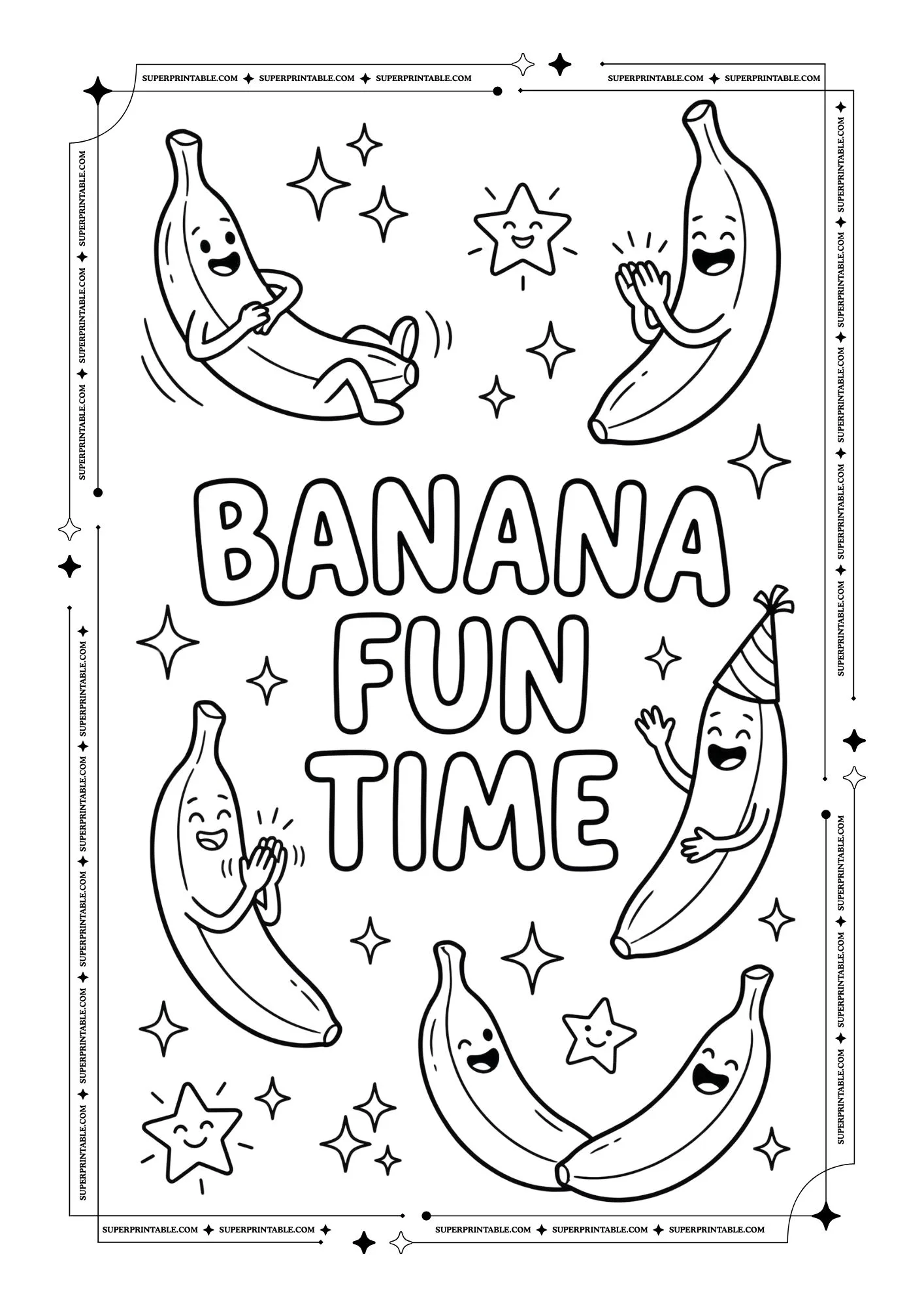 Banana Coloring Pages Posters 5