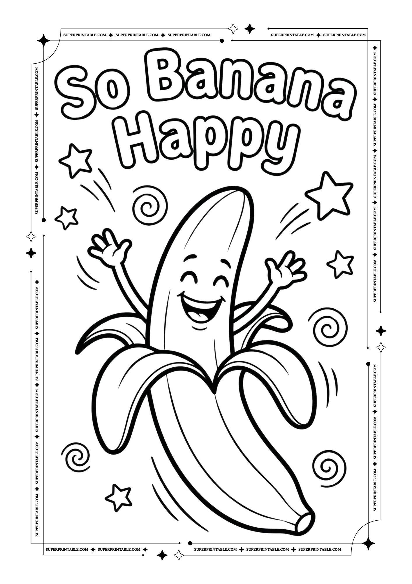Banana Coloring Pages Posters 6