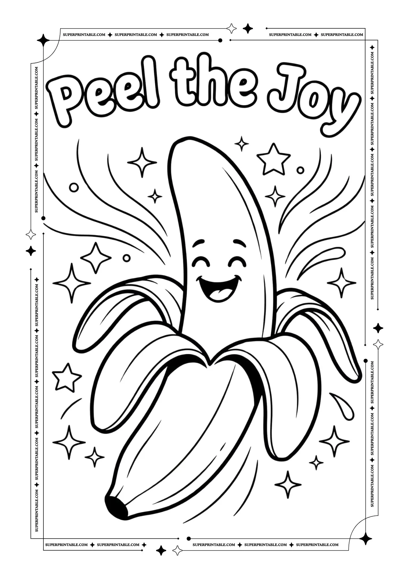 Banana Coloring Pages Posters 7