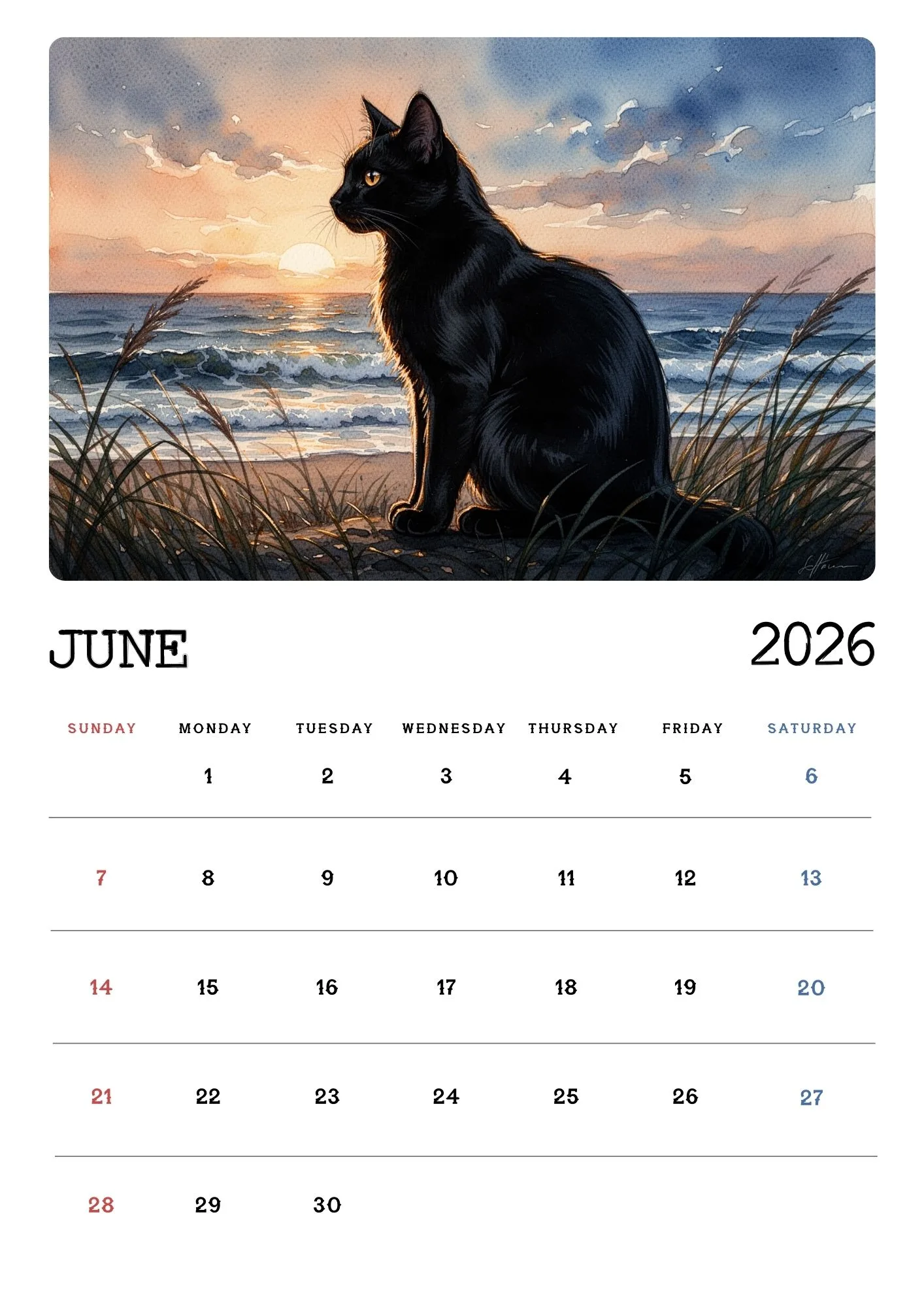 Cat Seasons Nature Calendar 2026 6