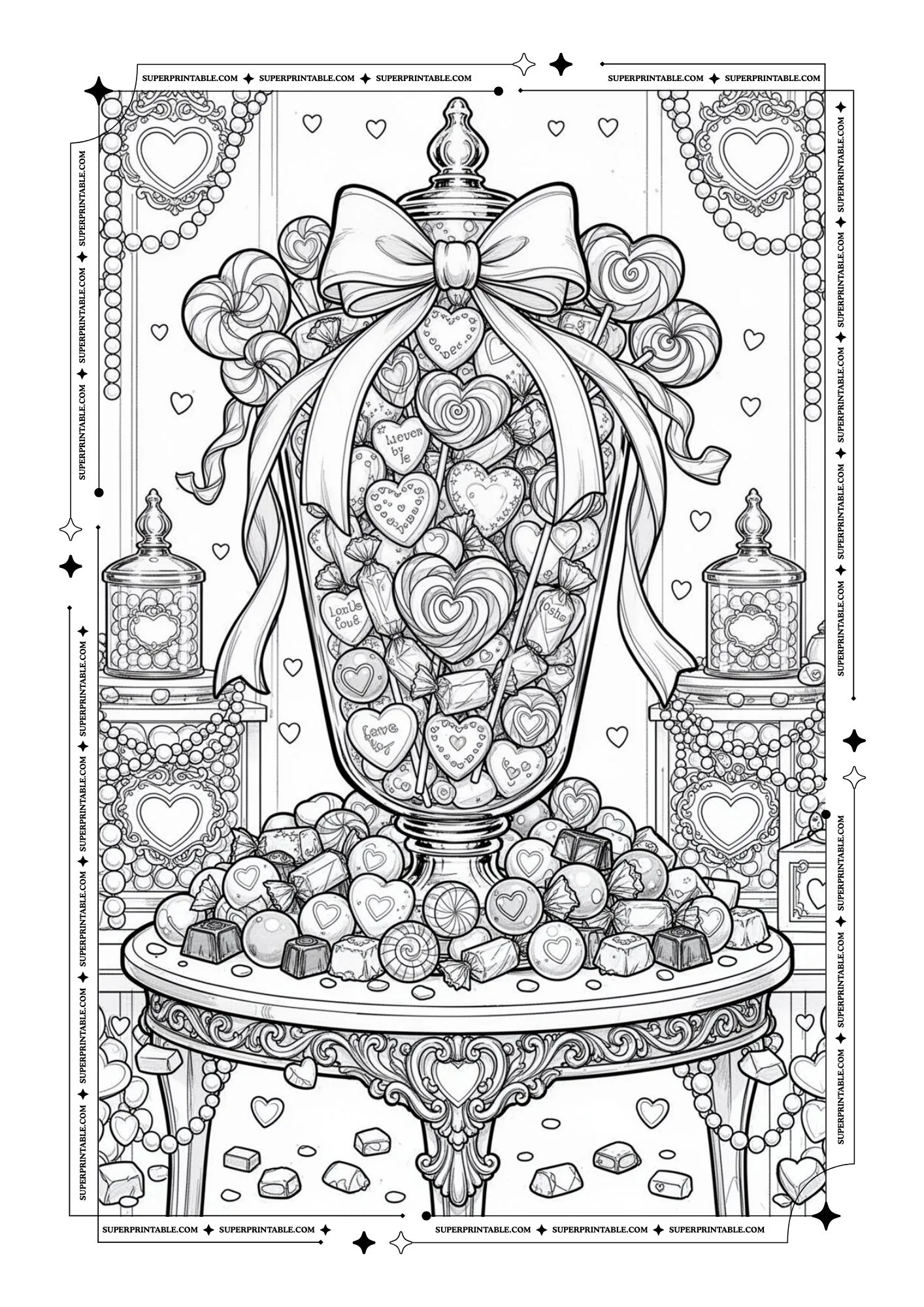Chocolate & Love Coloring Pages For Adults 10