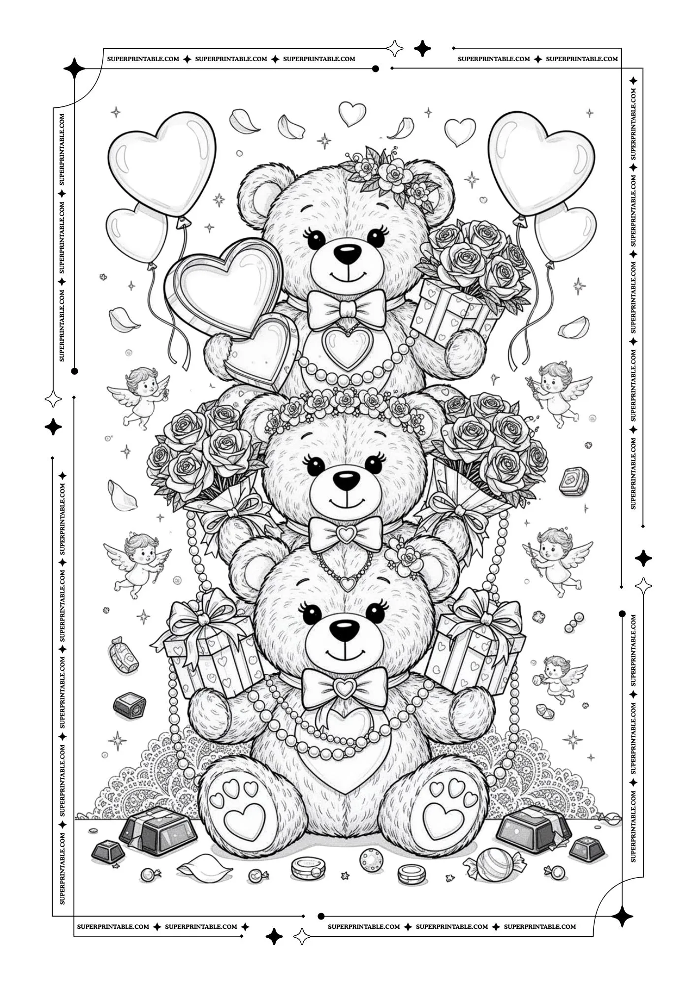 Chocolate & Love Coloring Pages For Adults 12
