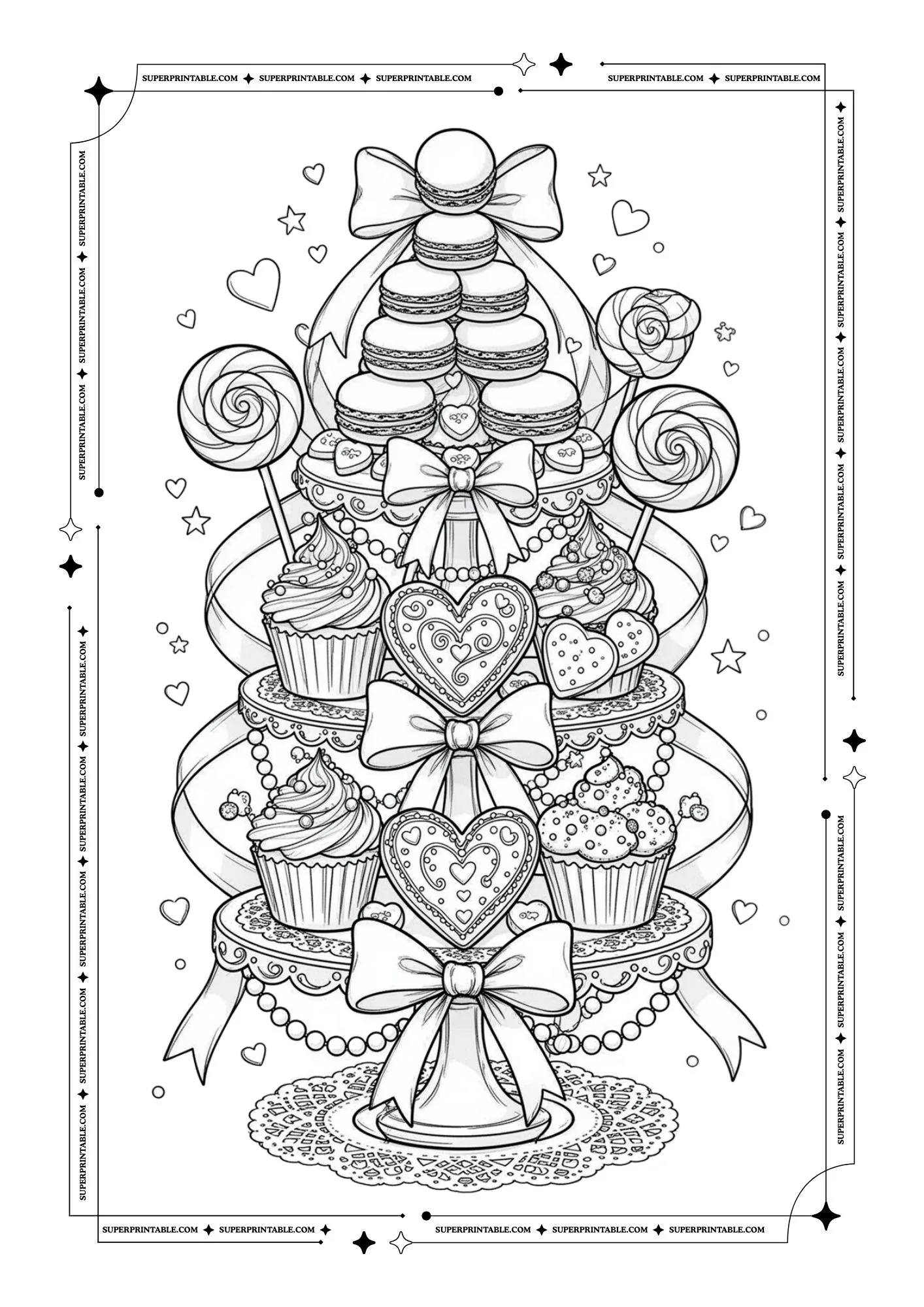 Chocolate & Love Coloring Pages For Adults 3