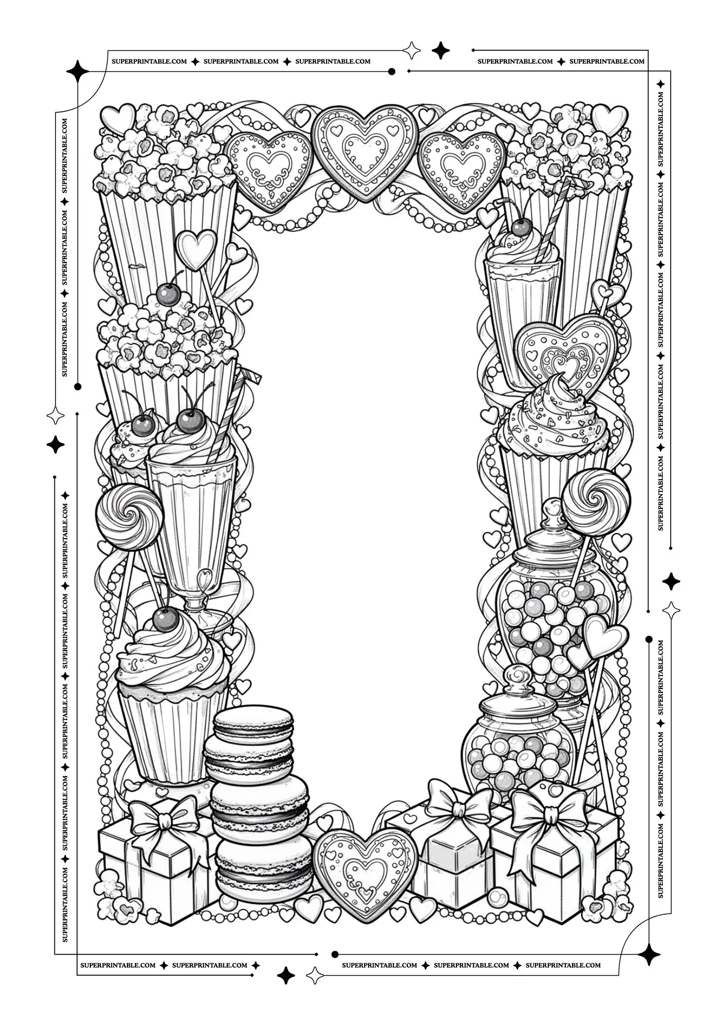 Chocolate & Love Coloring Pages For Adults 5