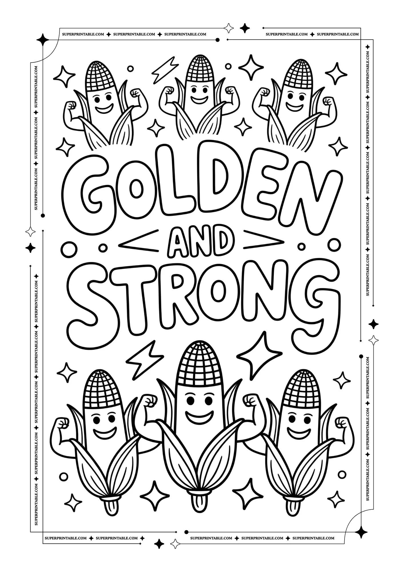 Corn Healthy Poster Coloring Pages 2