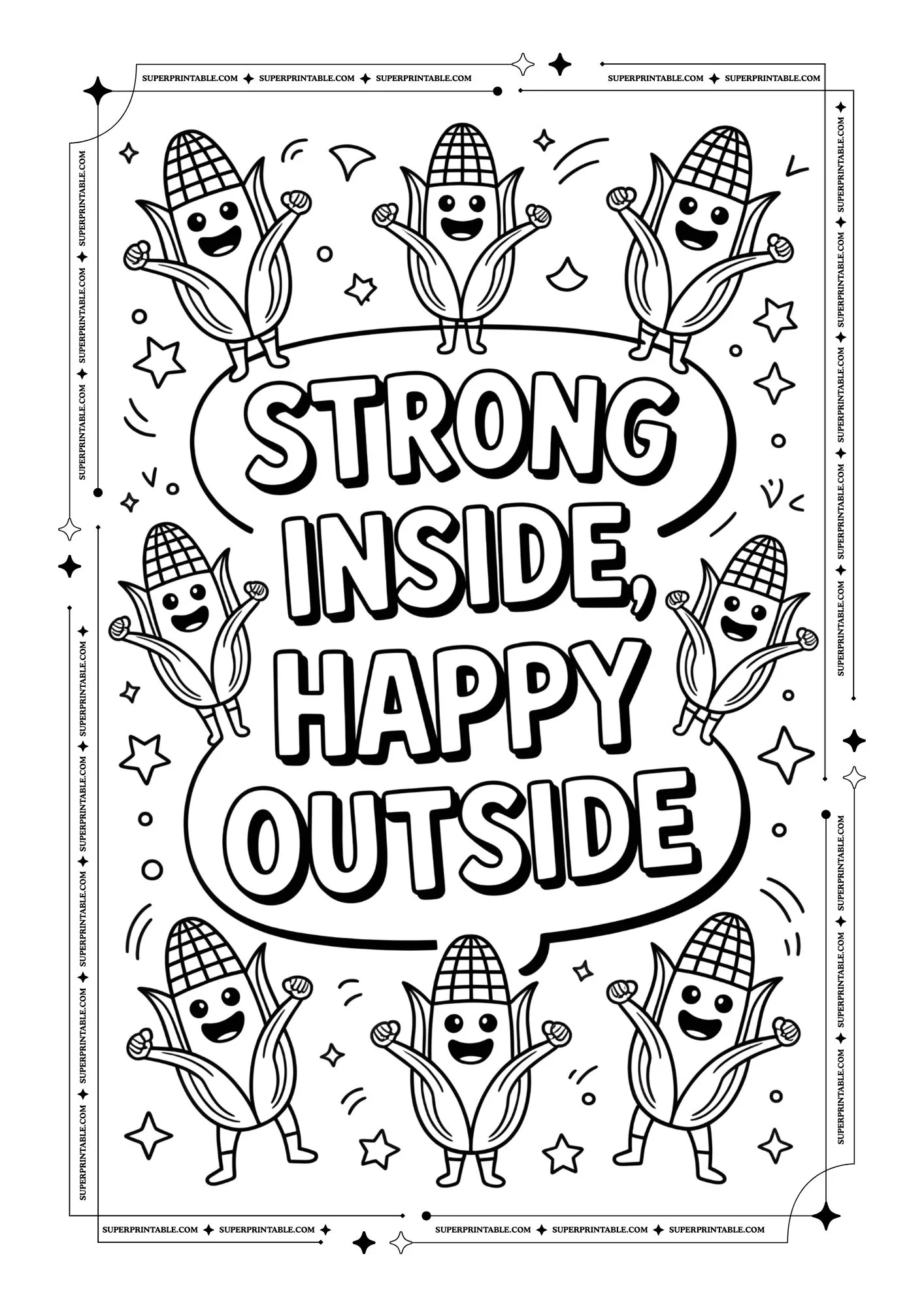 Corn Healthy Poster Coloring Pages 6