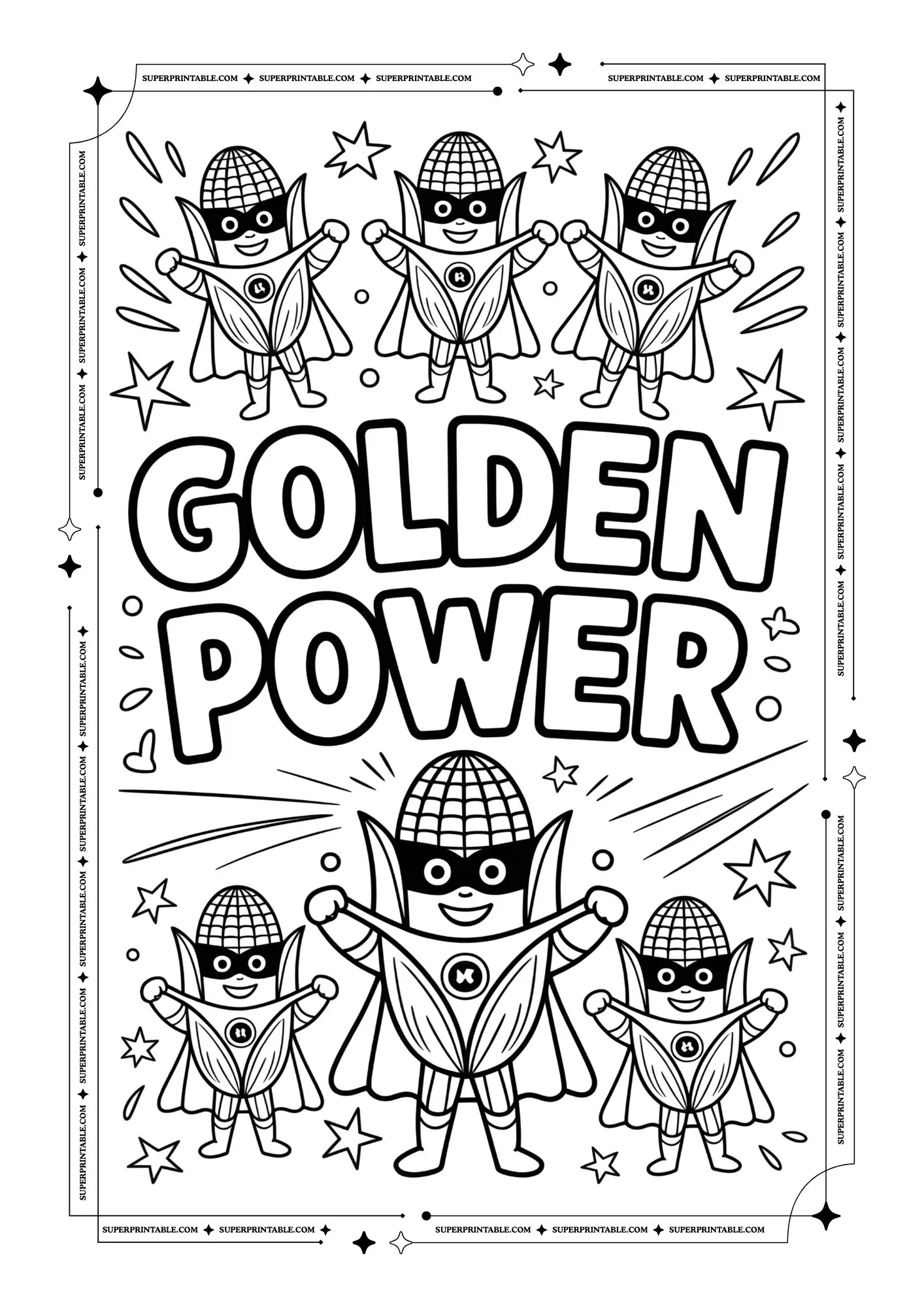 Corn Healthy Poster Coloring Pages 7