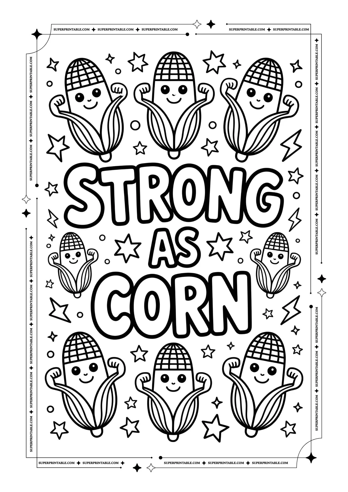 Corn Healthy Poster Coloring Pages 8