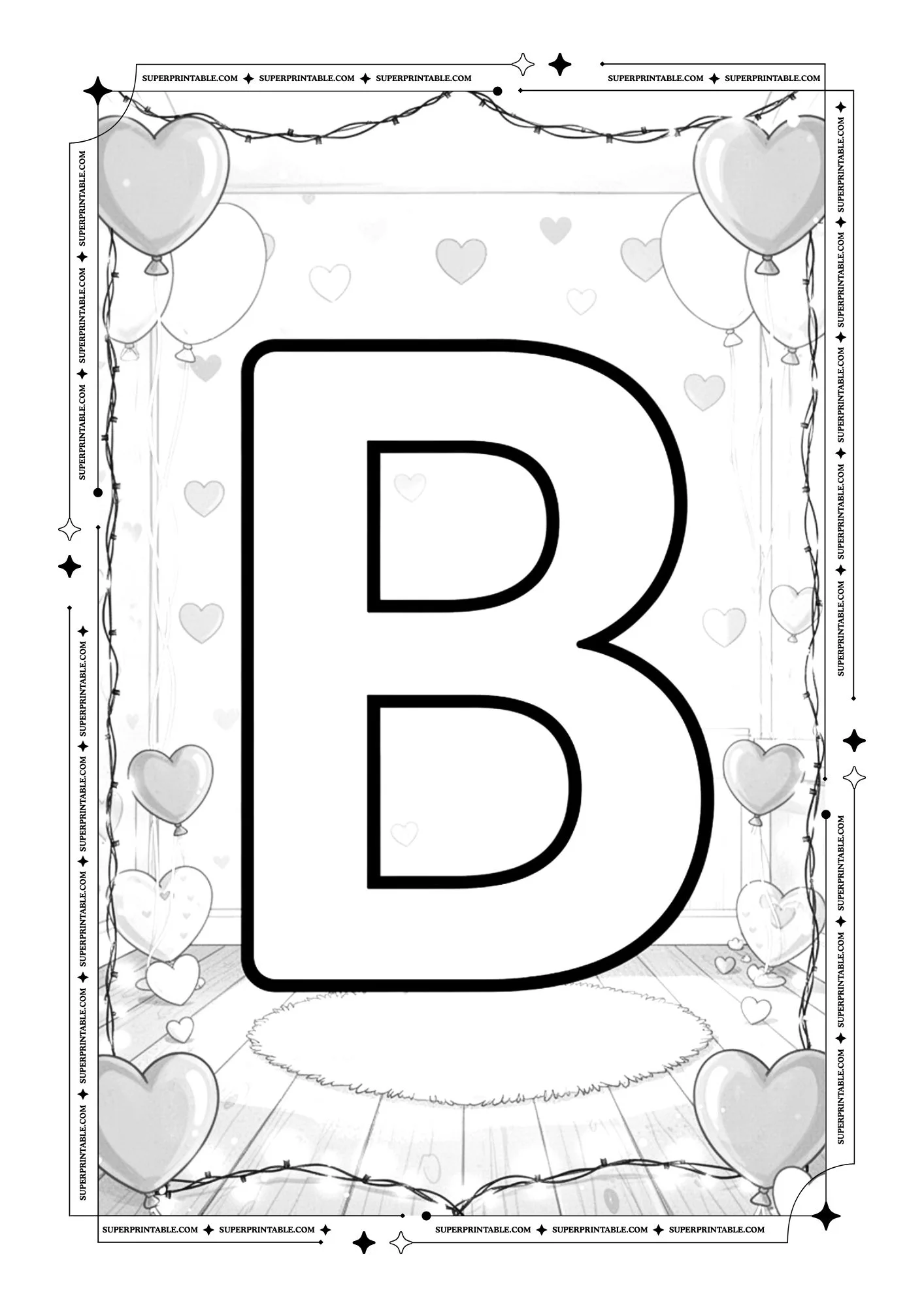 Cozy Interior Valentines Alphabet Coloring Pages 2