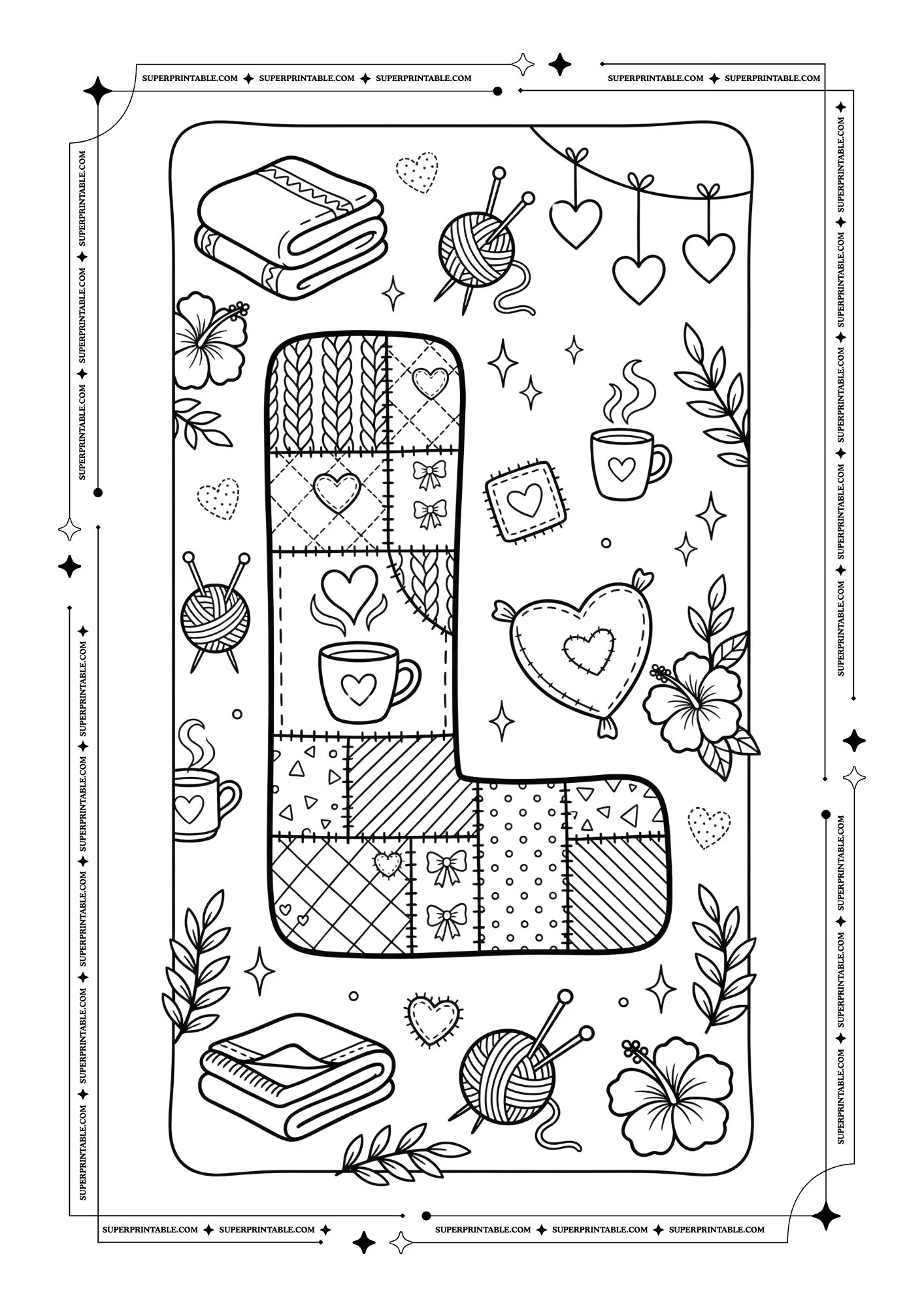 Cozy Valentines Alphabet Coloring Pages 12