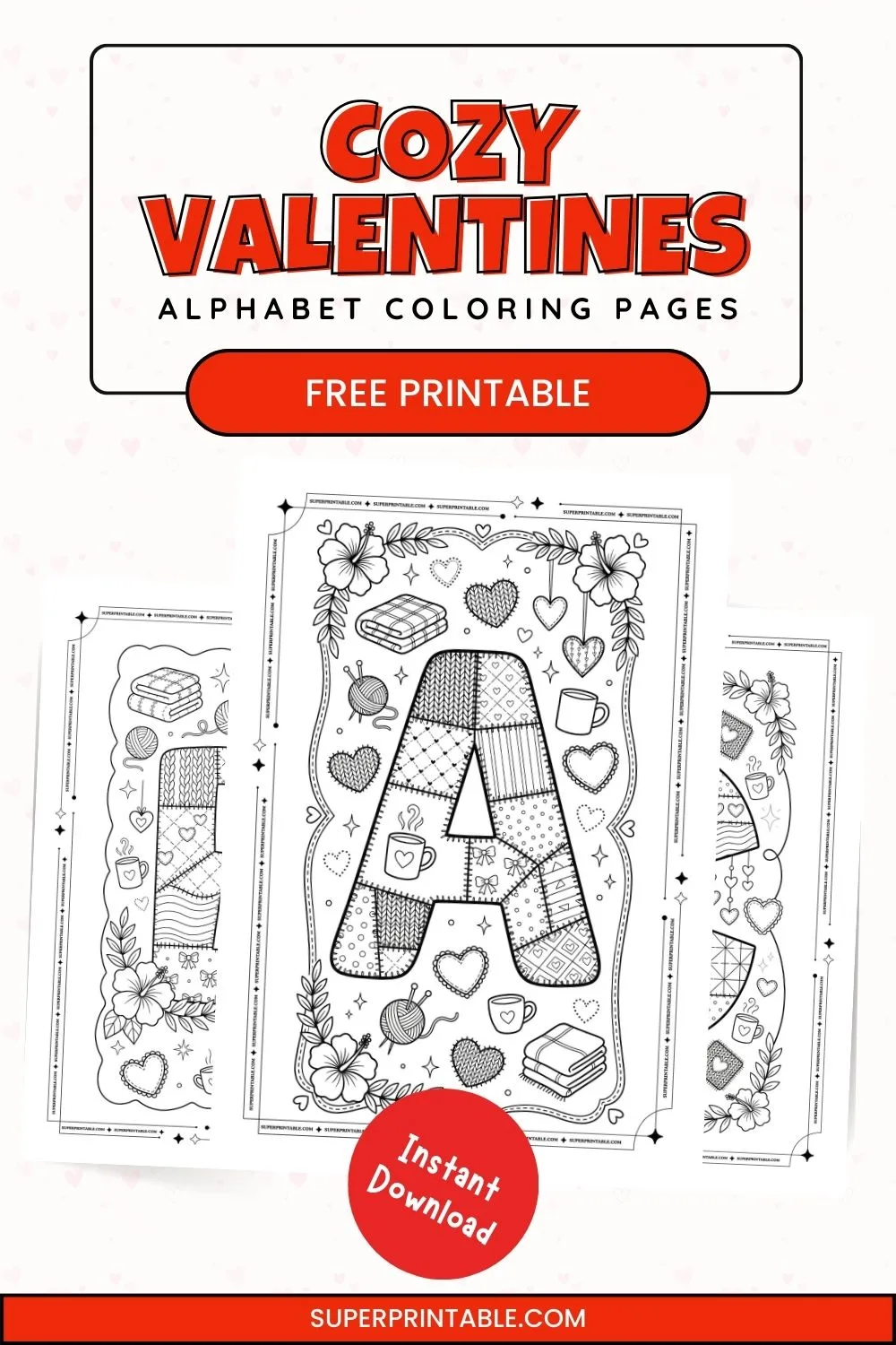 Cozy Valentines Alphabet Coloring Pages Pinterest Image