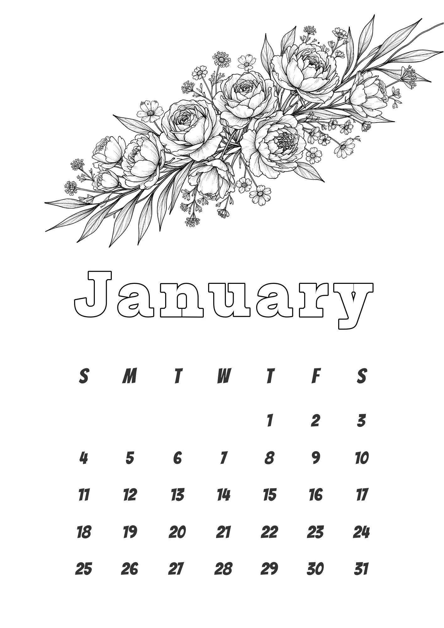 Creative Floral Minimalist 2026 Calendar 1