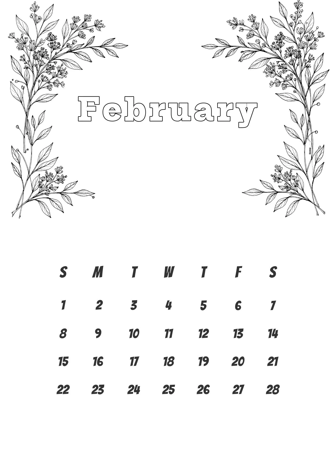 Creative Floral Minimalist 2026 Calendar 2