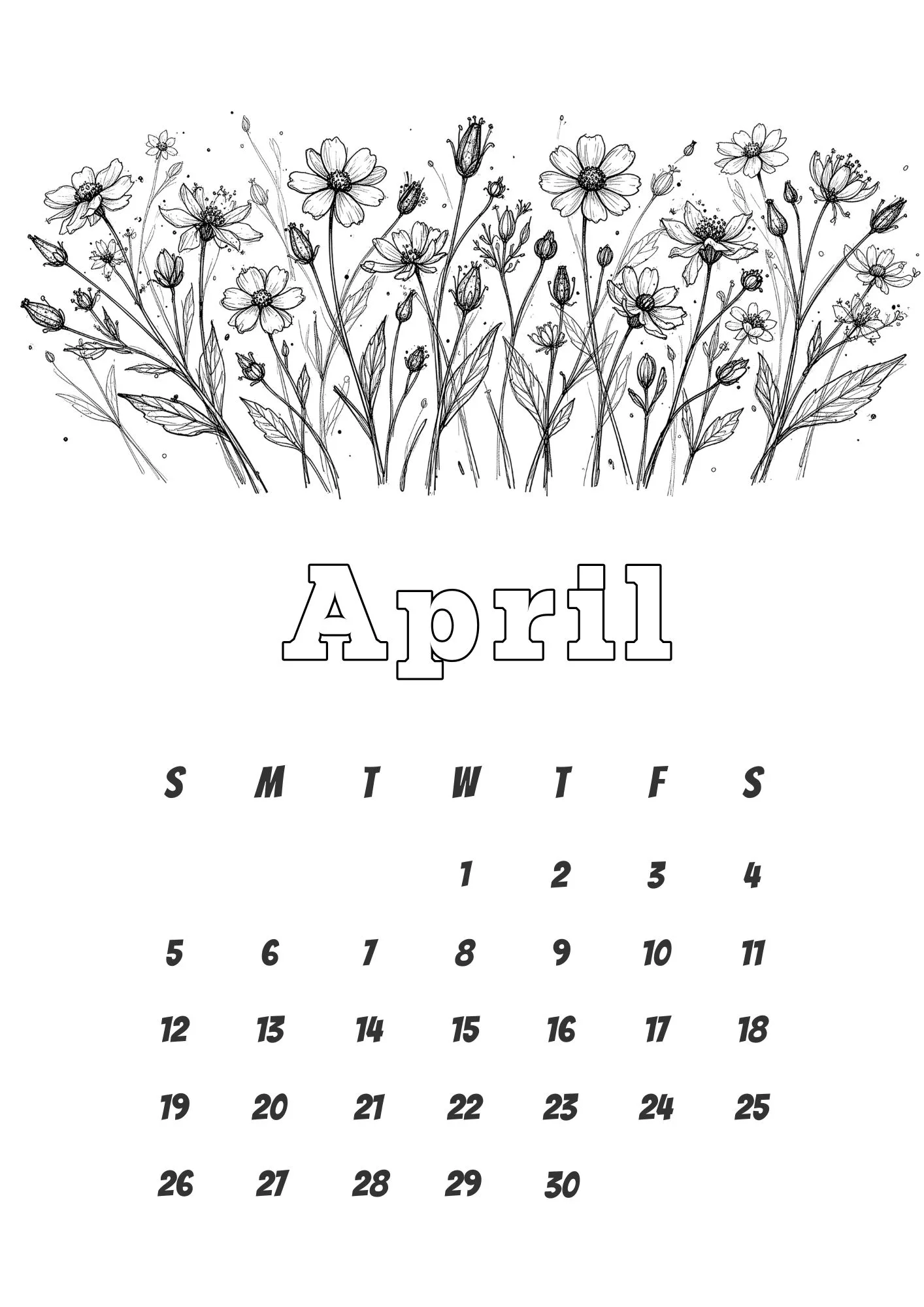 Creative Floral Minimalist 2026 Calendar 4