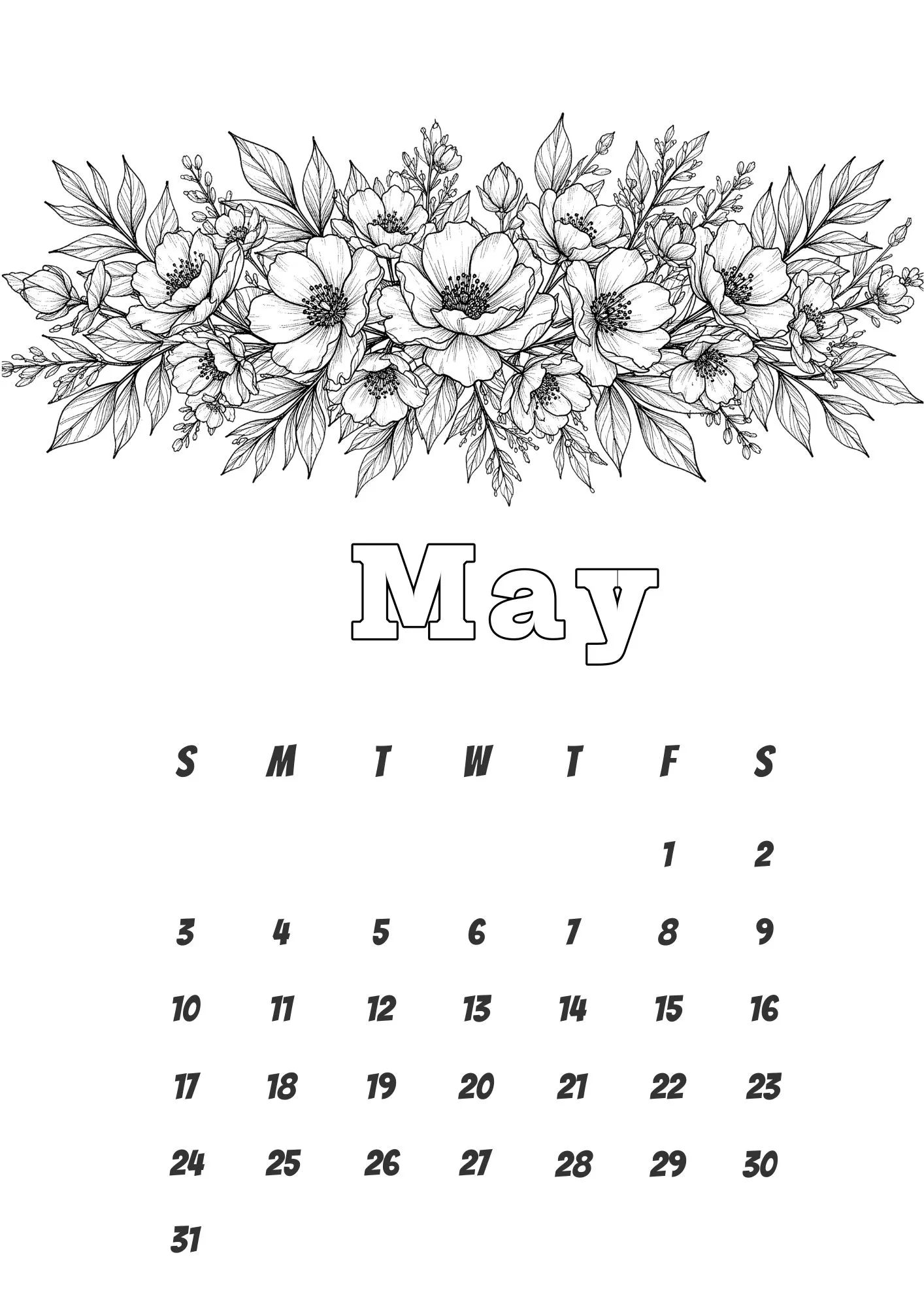 Creative Floral Minimalist 2026 Calendar 5