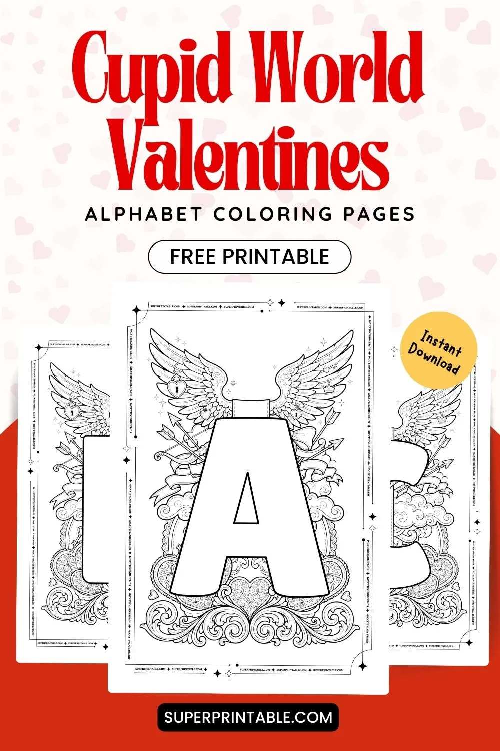 Cupid World Valentines Alphabet Coloring Pages Pinterest Image