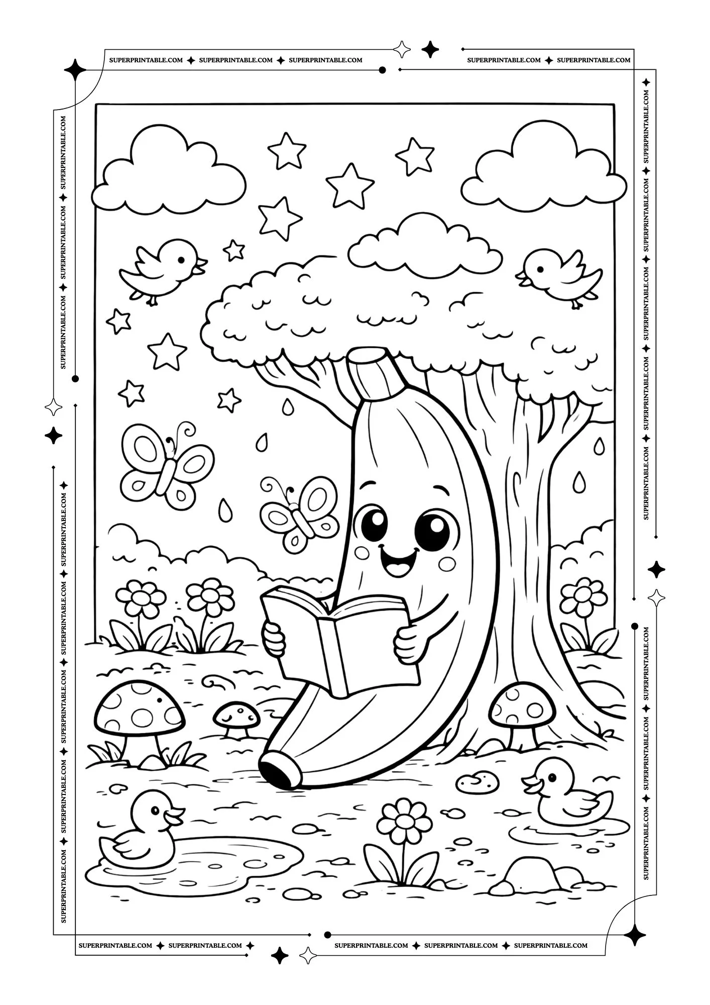 Cute Banana Coloring Pages 5