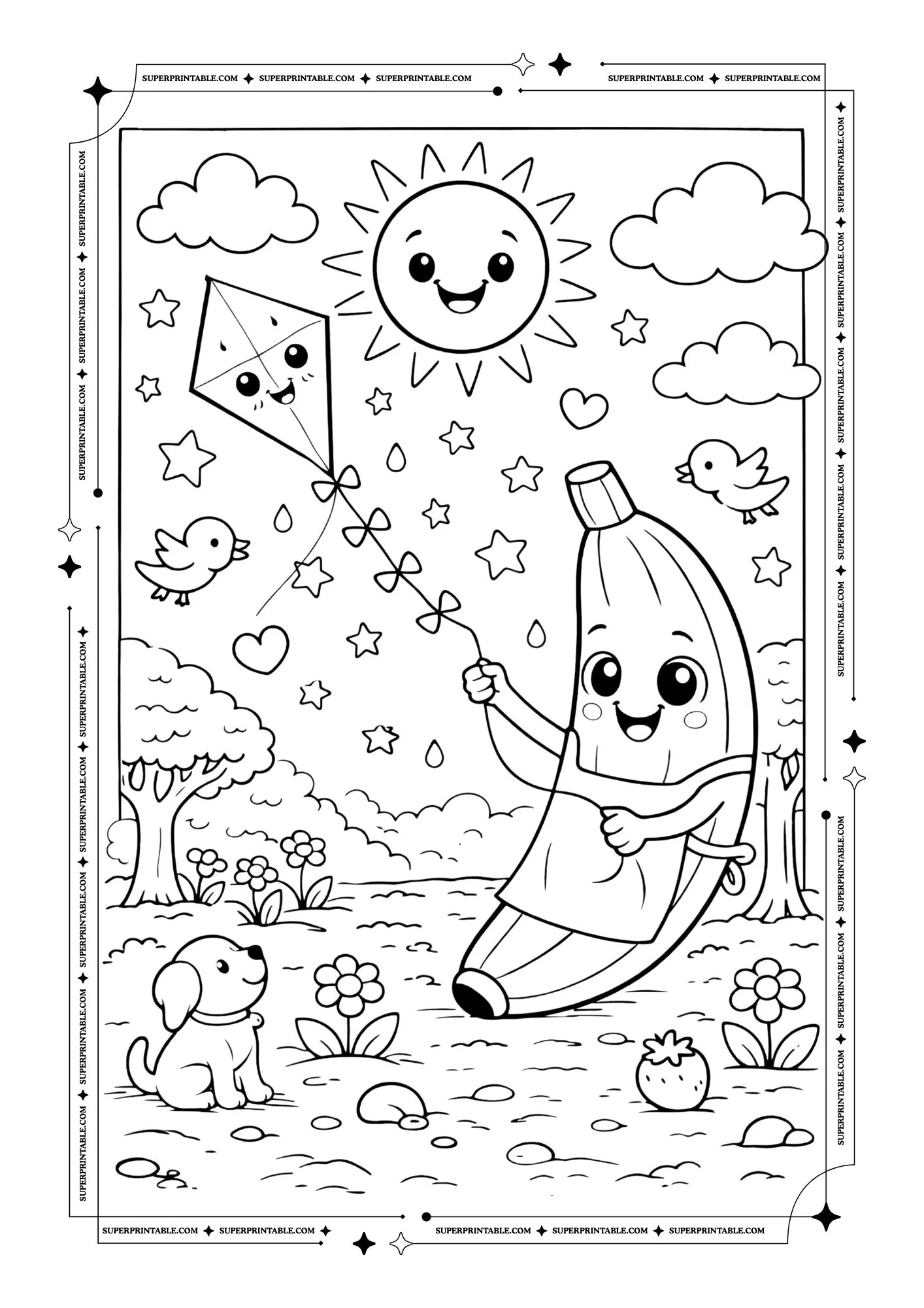 Cute Banana Coloring Pages 7