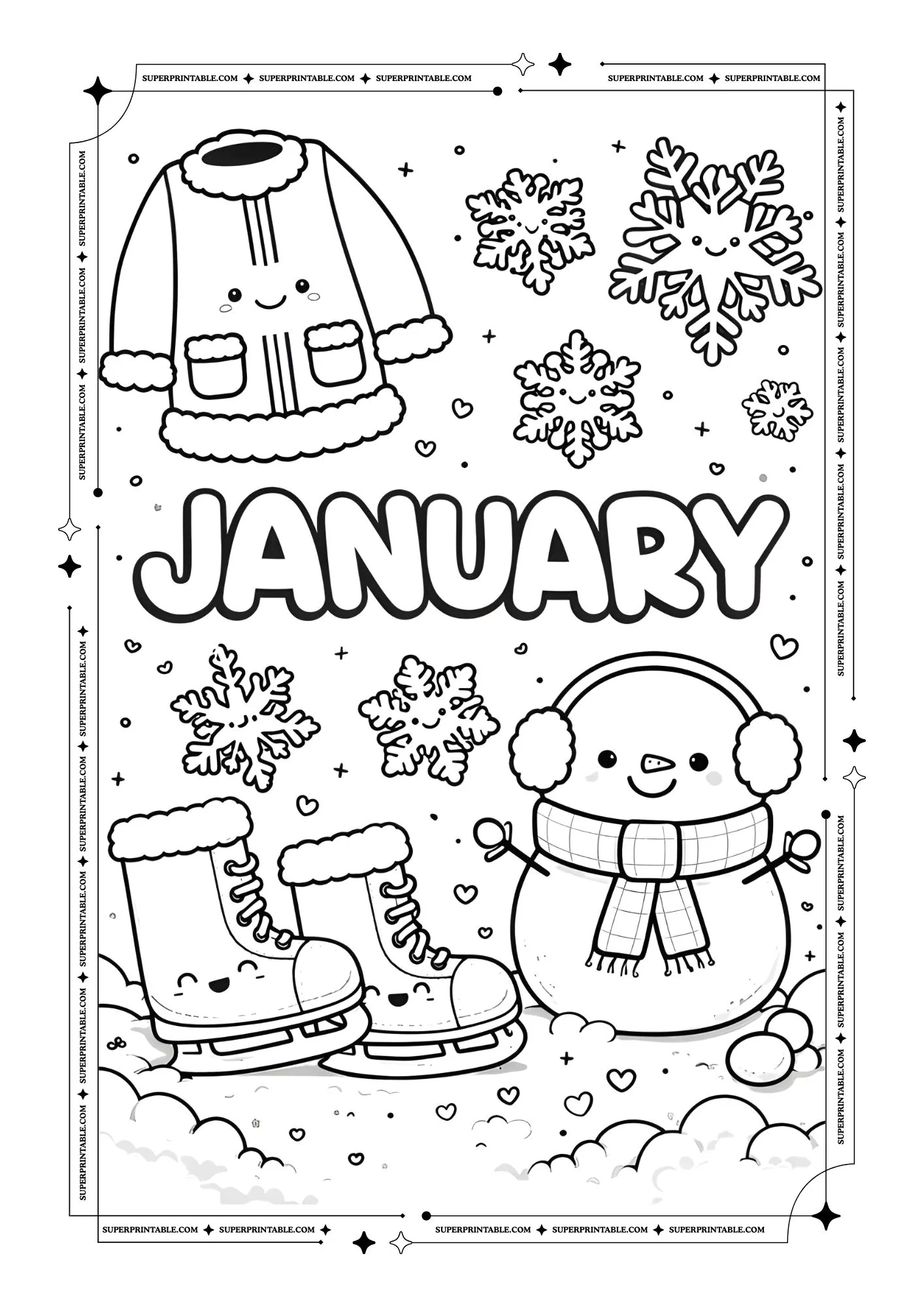 Cute Months Coloring Pages 1