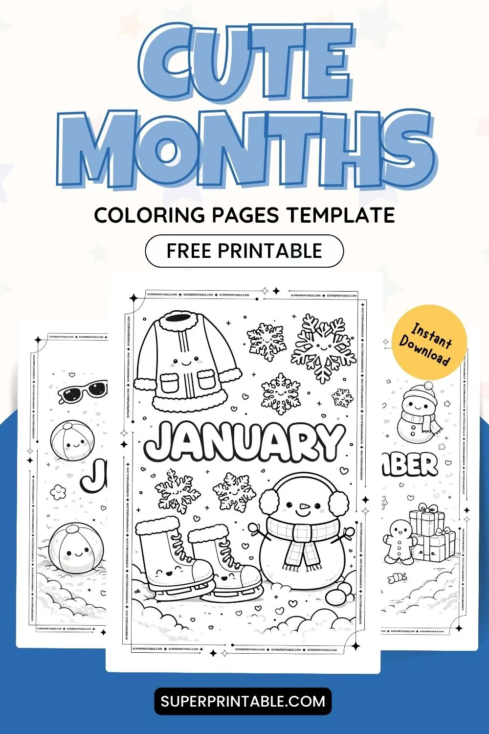Cute Months Coloring Pages Pinterest Image