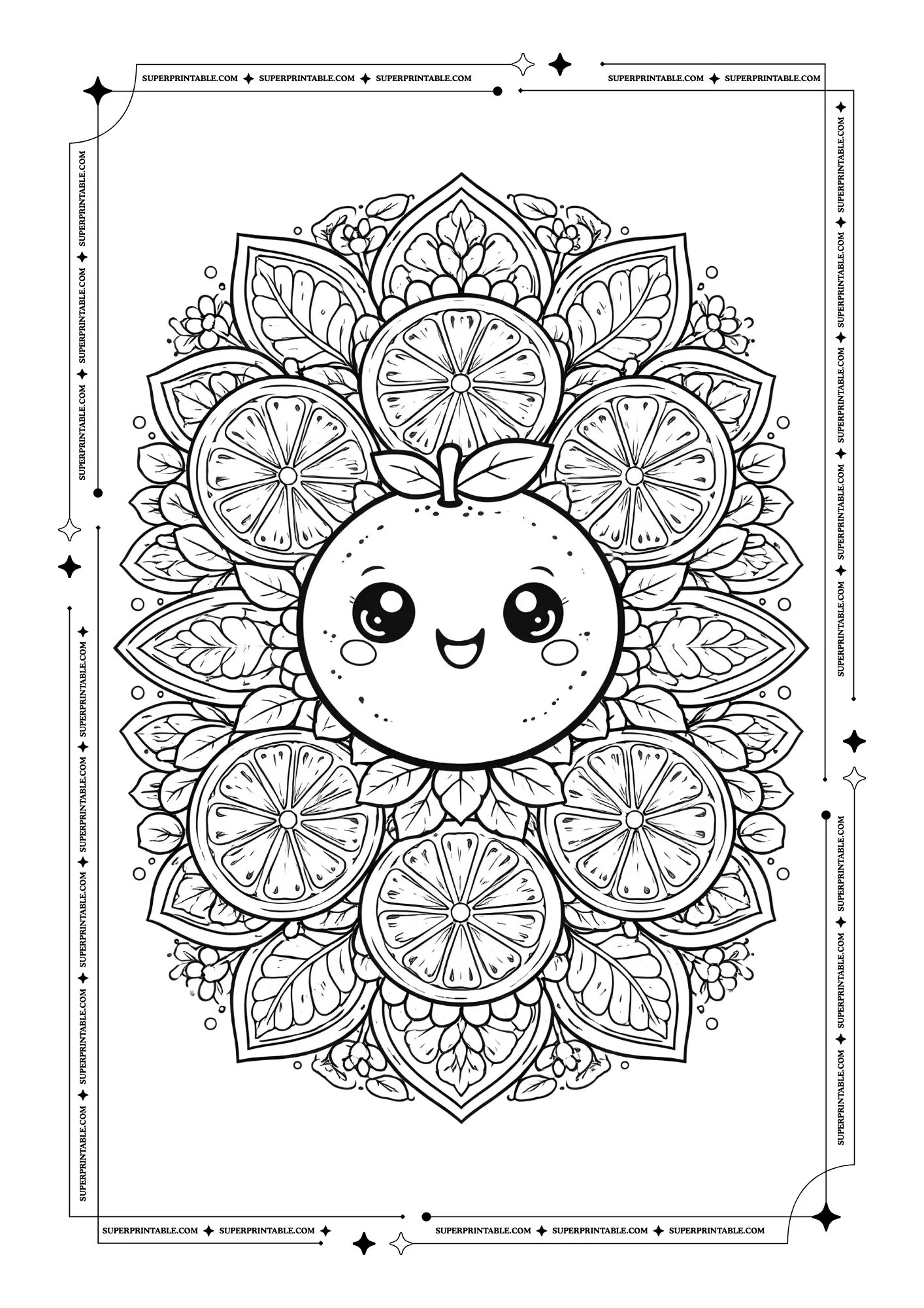 Cute Orange Coloring Pages 10