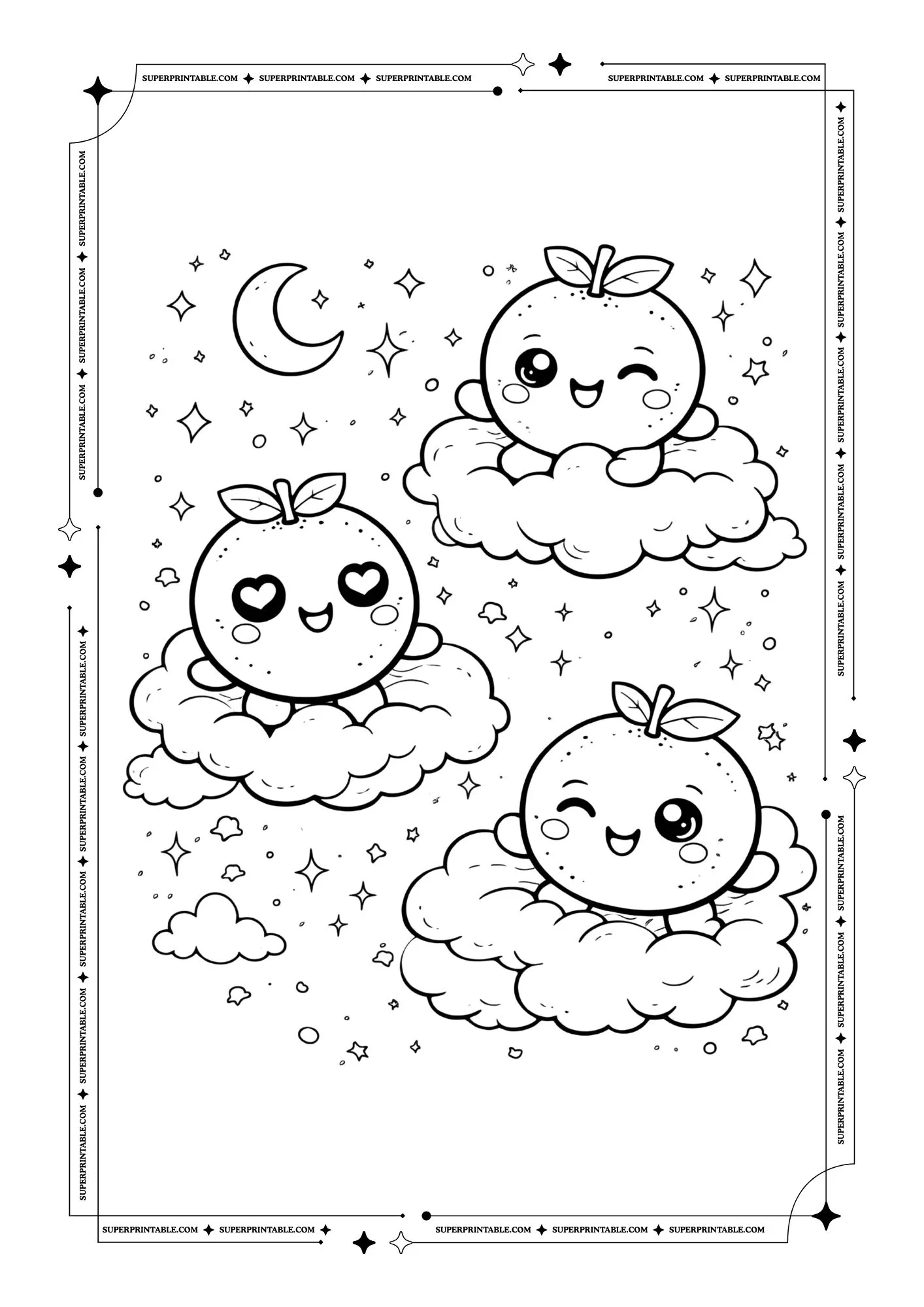 Cute Orange Coloring Pages 12