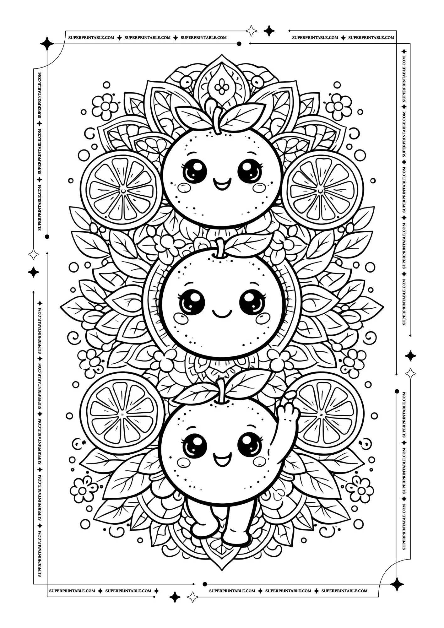 Cute Orange Coloring Pages 13
