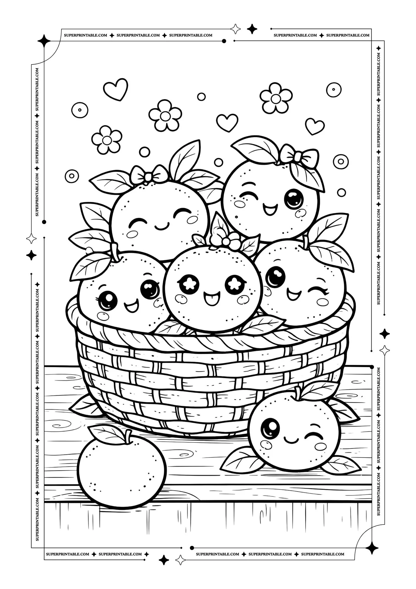 Cute Orange Coloring Pages 2