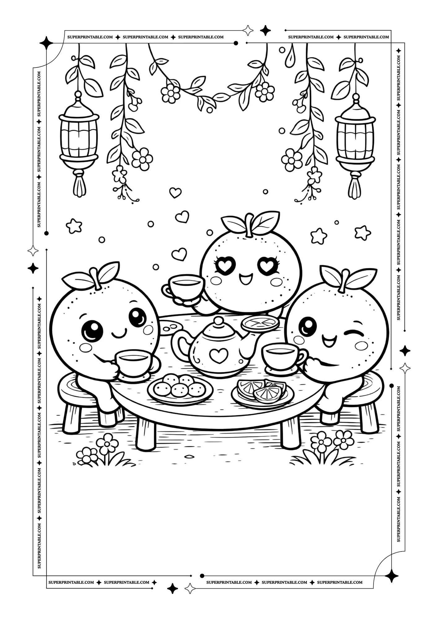 Cute Orange Coloring Pages 4