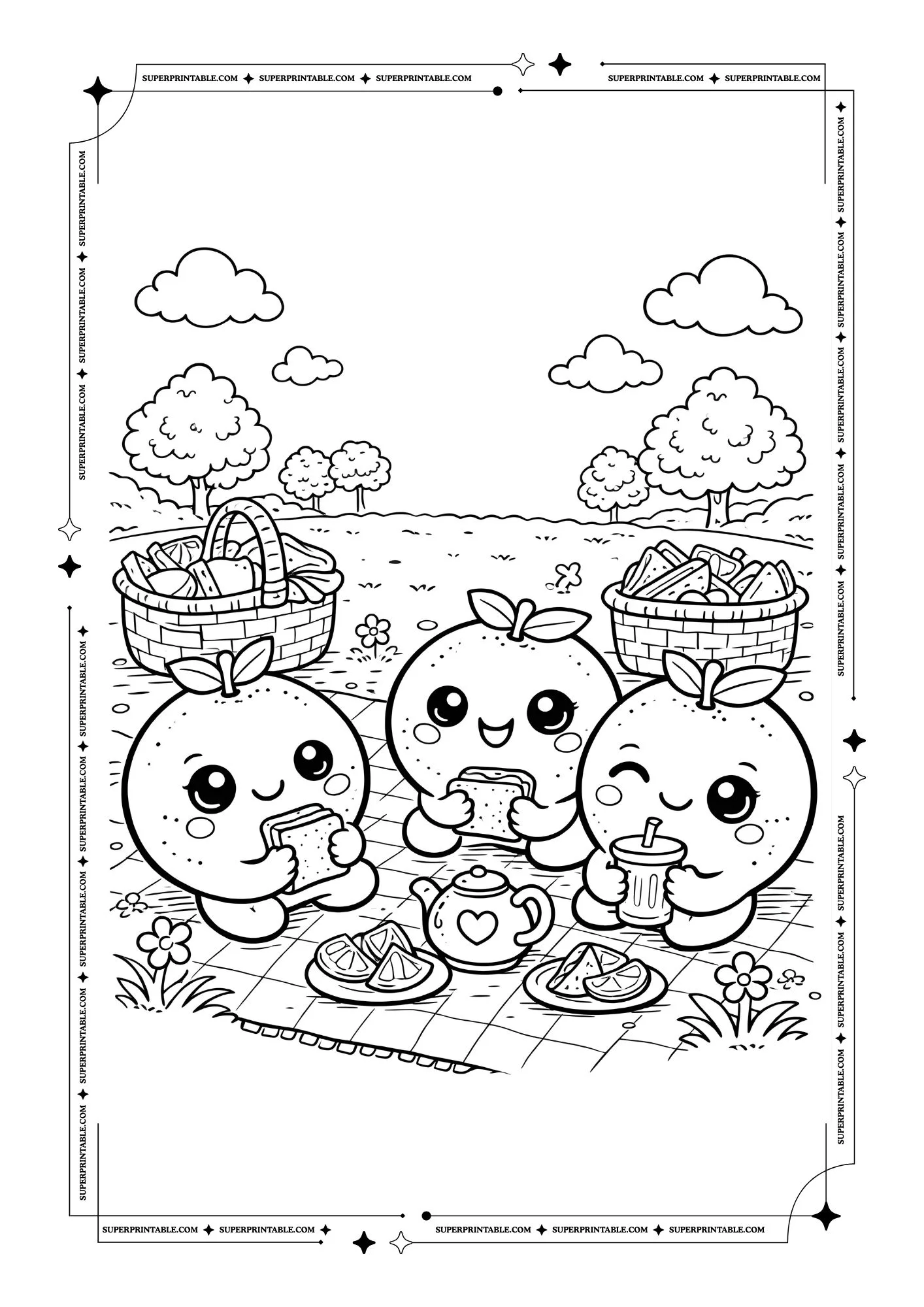 Cute Orange Coloring Pages 5