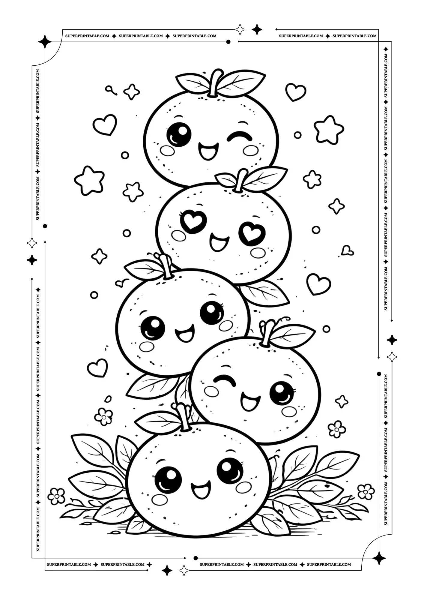 Cute Orange Coloring Pages 6