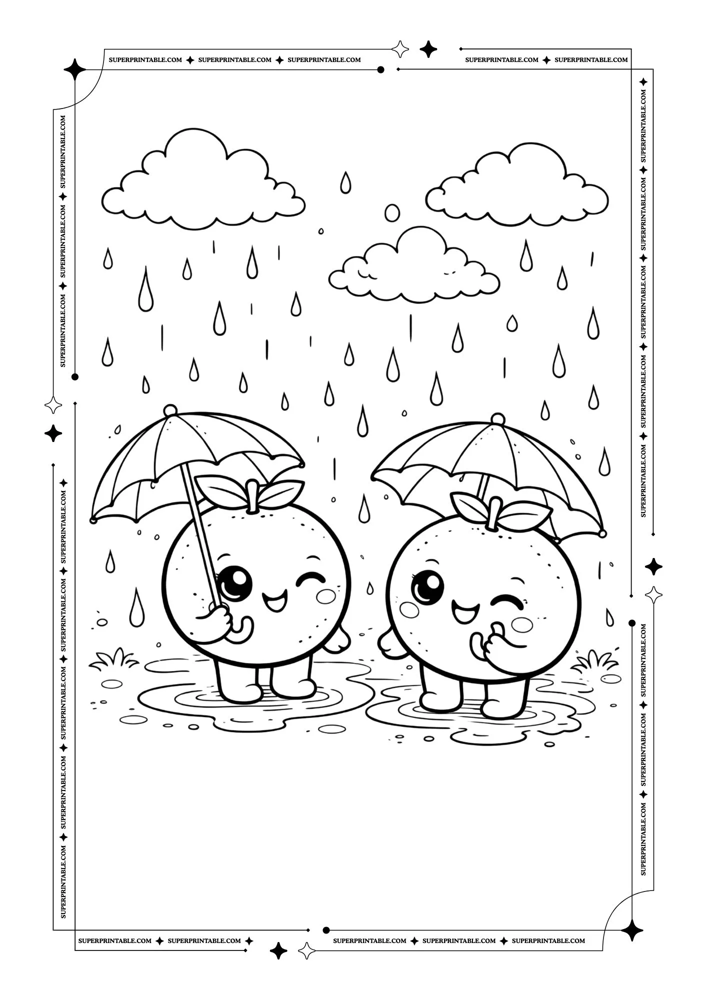 Cute Orange Coloring Pages 7