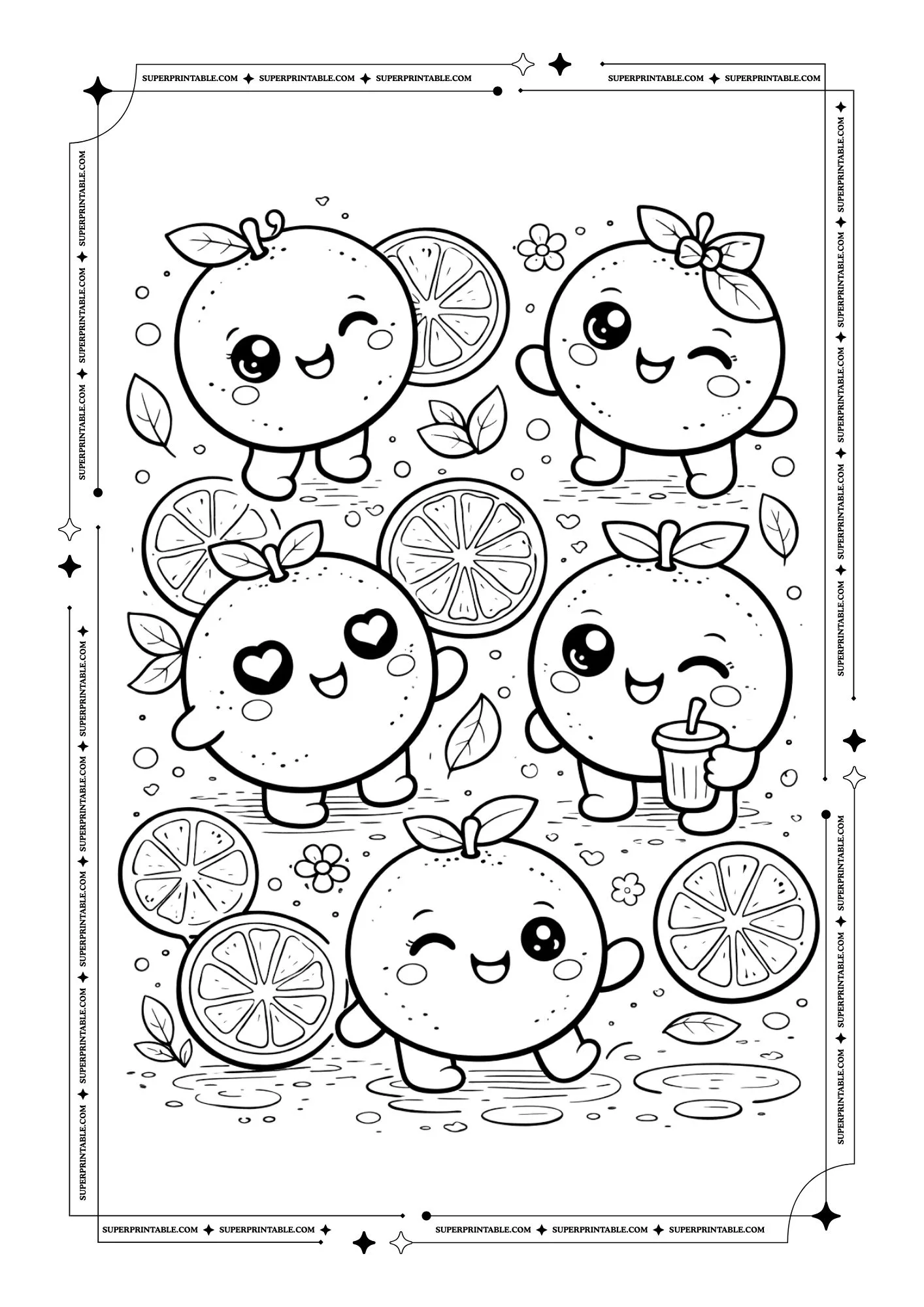 Cute Orange Coloring Pages 8