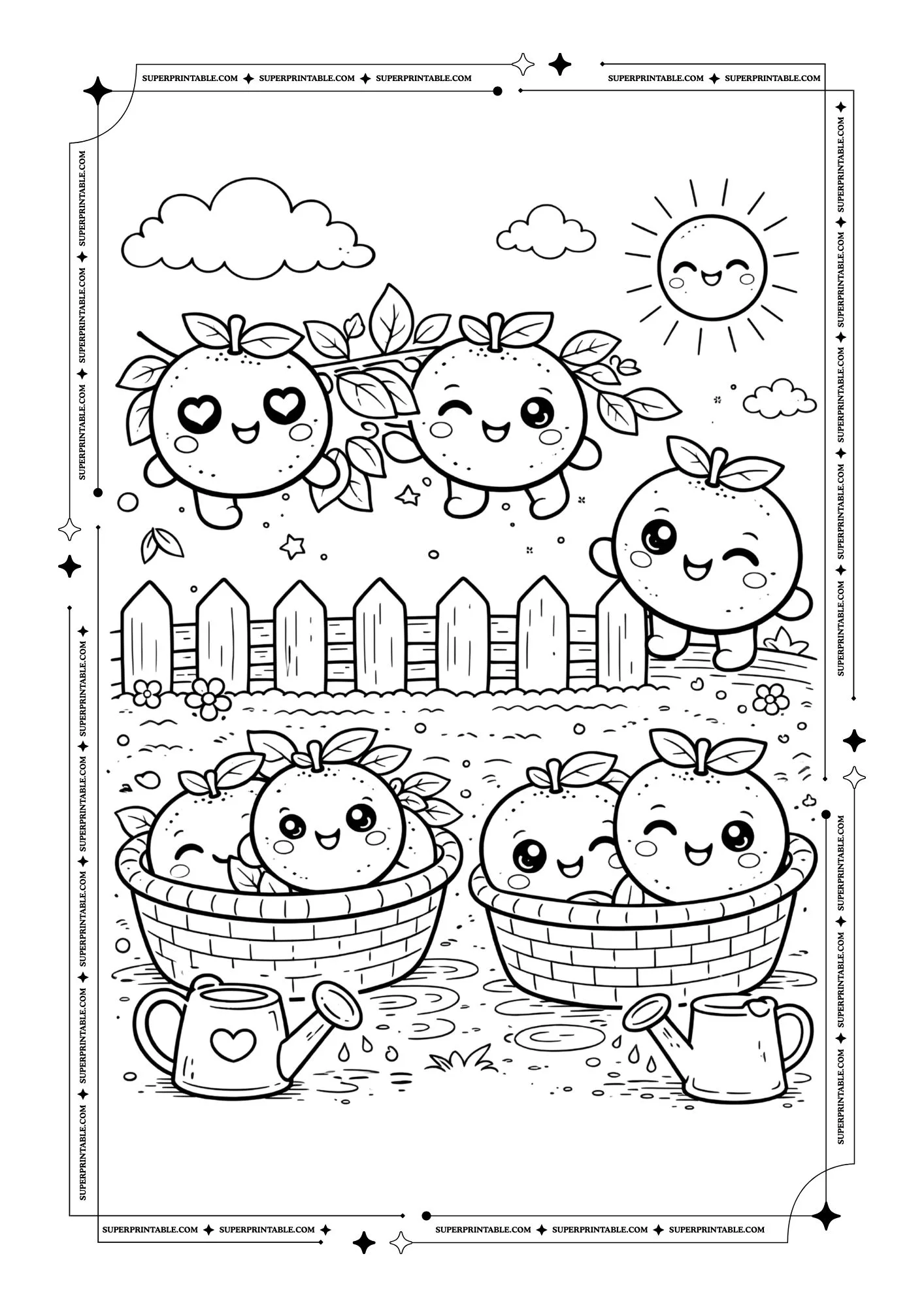 Cute Orange Coloring Pages 9