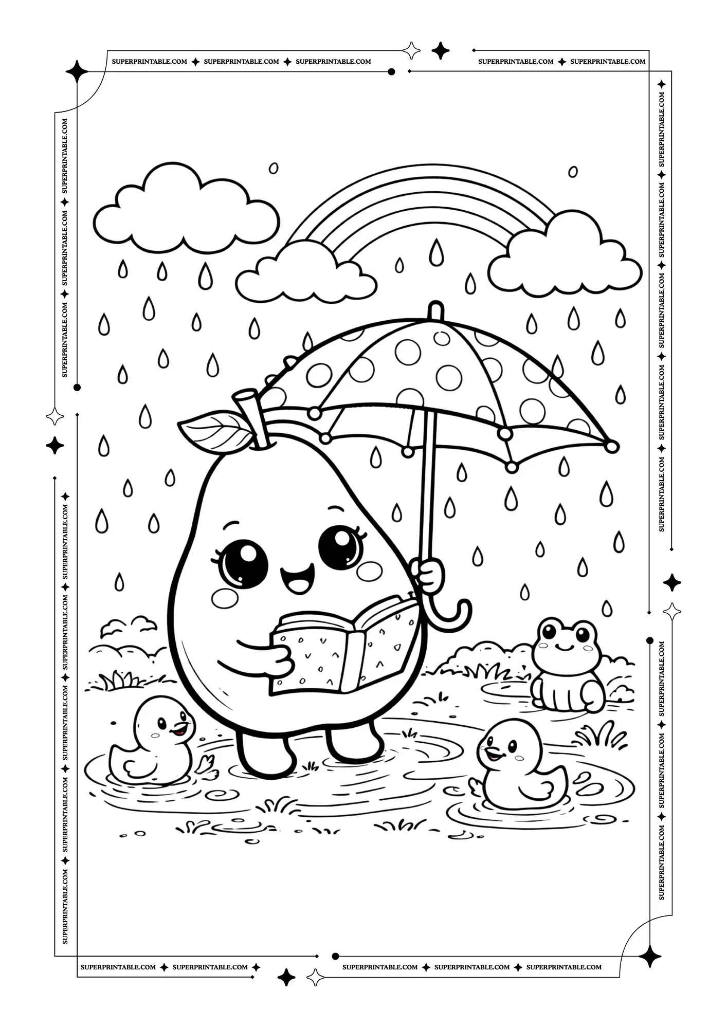 Cute Pear Coloring Pages 5