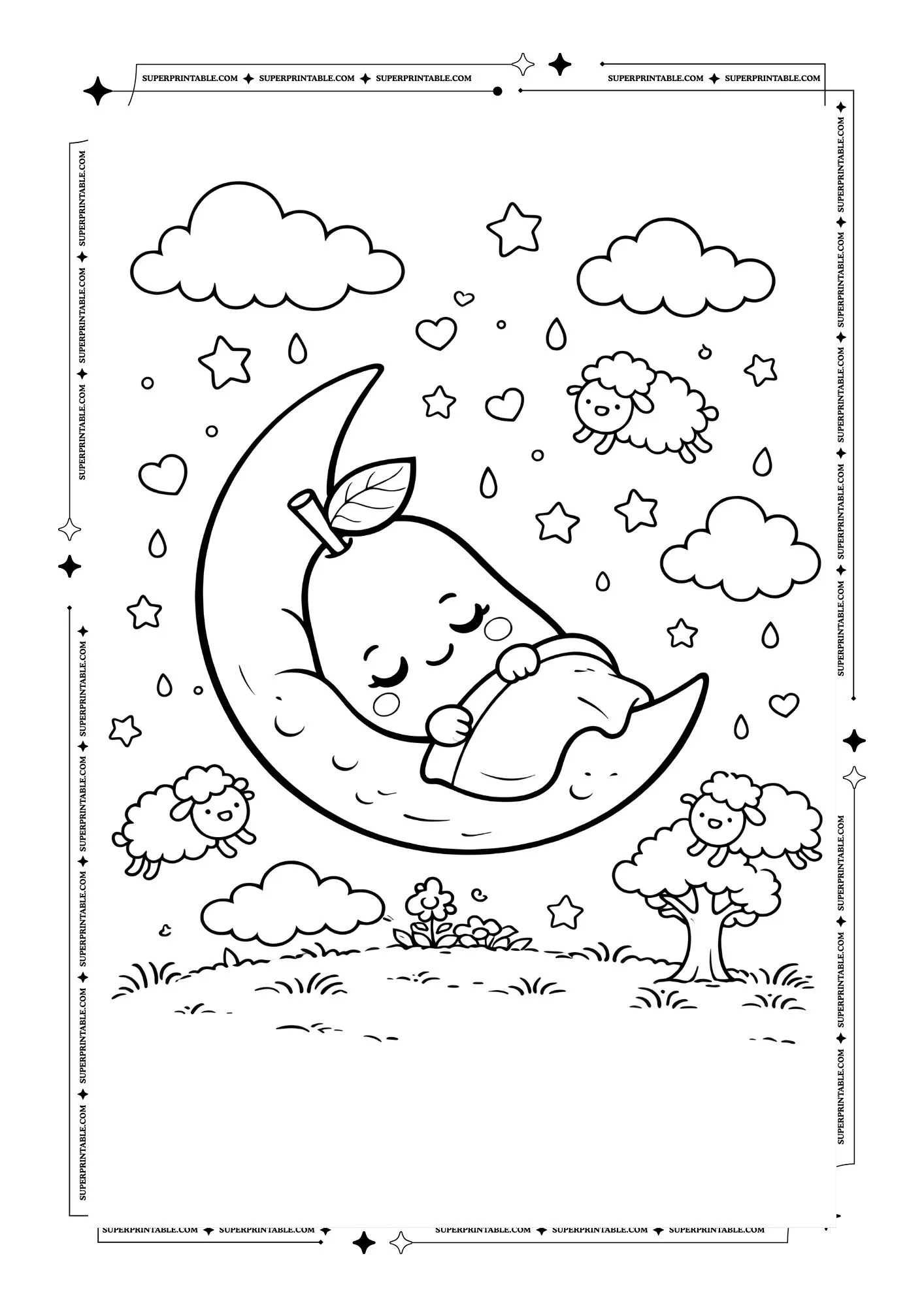 Cute Pear Coloring Pages 8