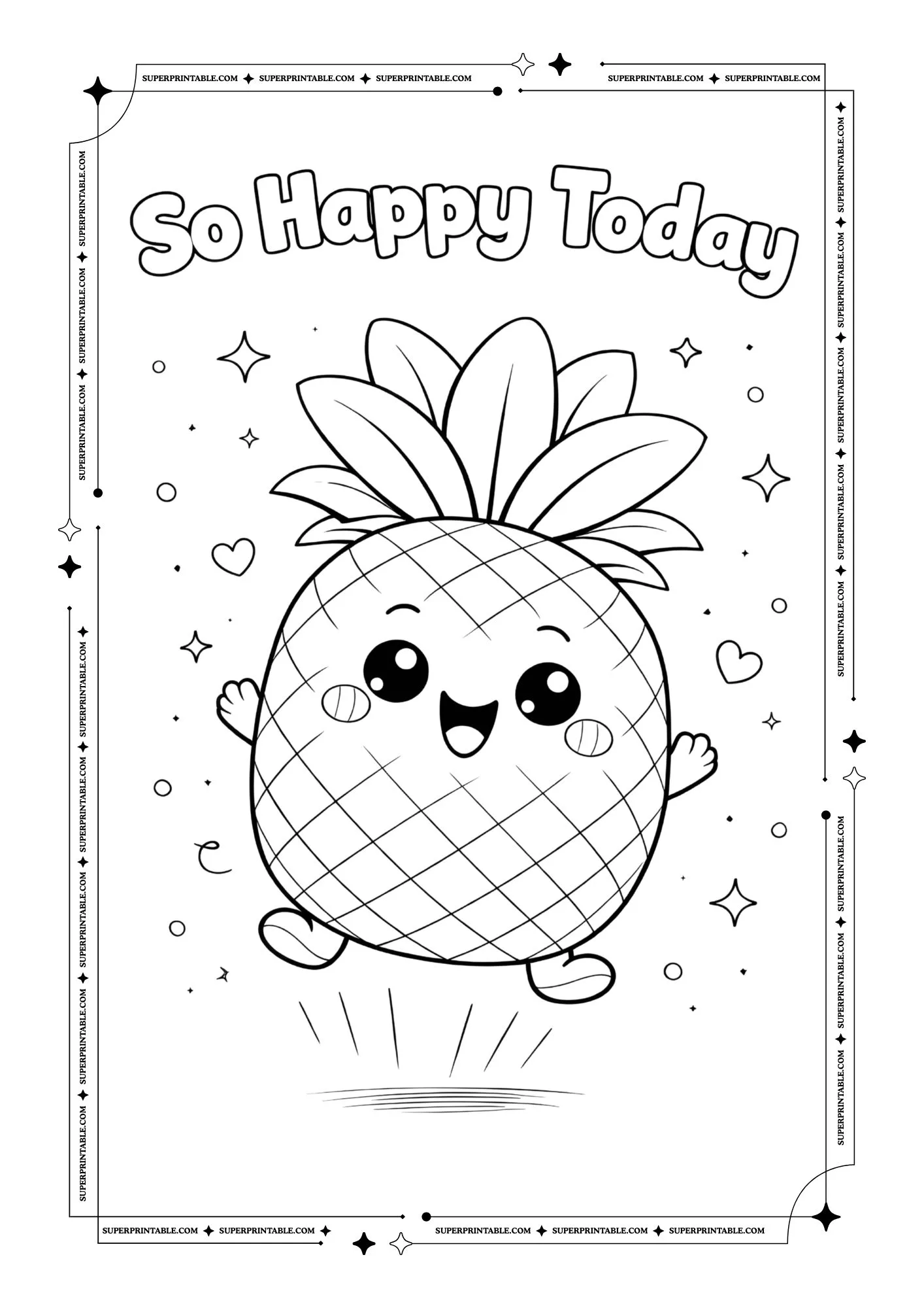 Cute Pineapple Coloring Pages 10